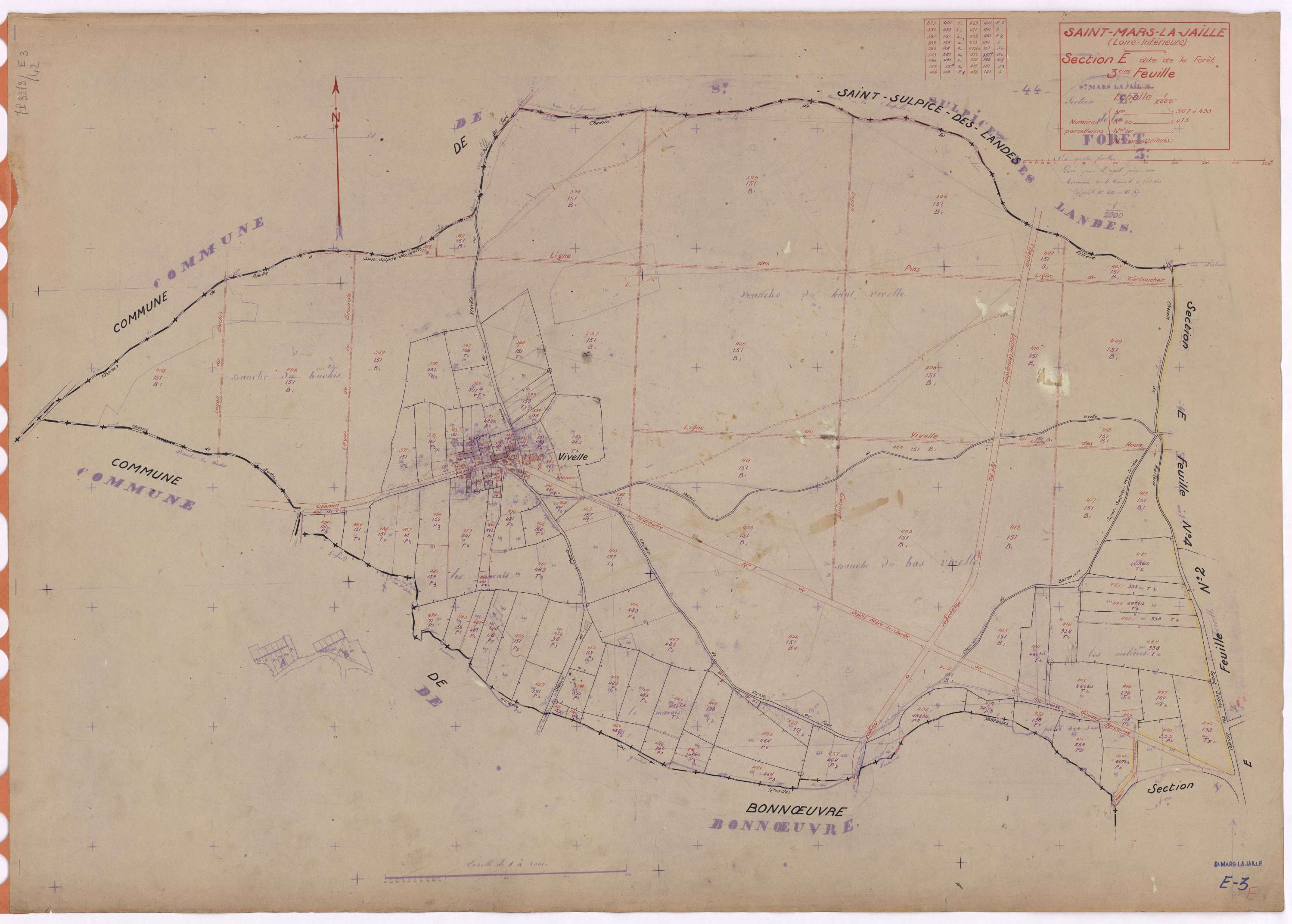 Saint-Mars-la-Jaille - Section E3 Forêt (section de La) ; 367-493