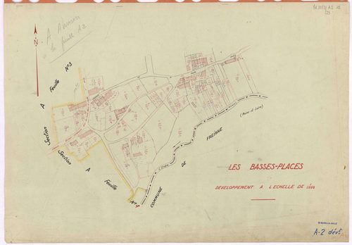 Saint-Mars-la-Jaille - Section A2 (développement) Basses-Places (section des) ; 188-485 ; développement du village des Basses-Places