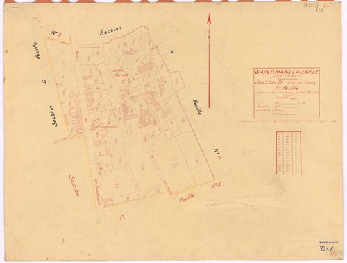 Saint-Mars-la-Jaille - Section D1 Bourg (section du) ; 1-84