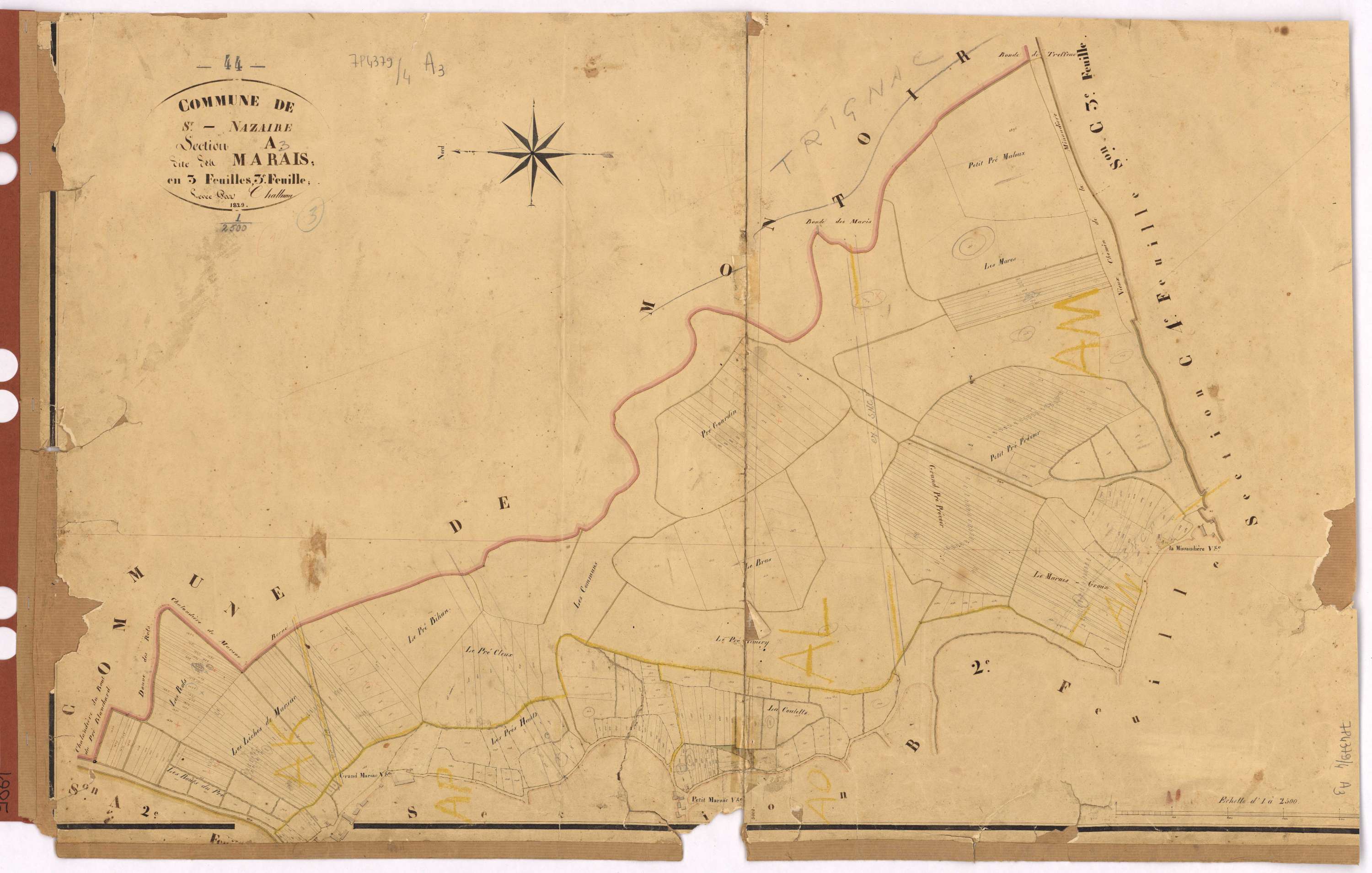 Saint-Nazaire - Section A3 Marais (section des) ; 1381-1711