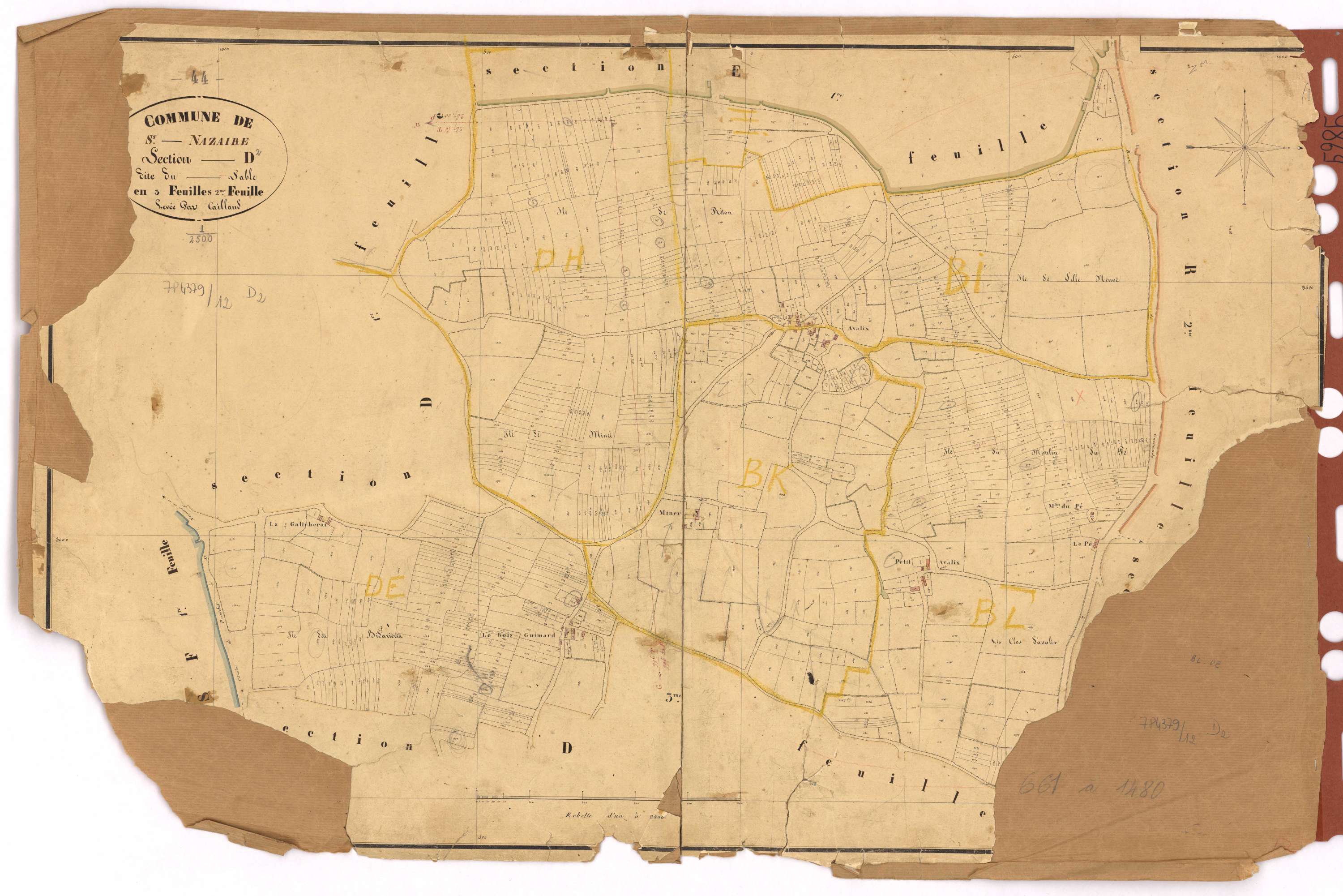 Saint-Nazaire - Section D2 Sable (section du) ; 661-1480