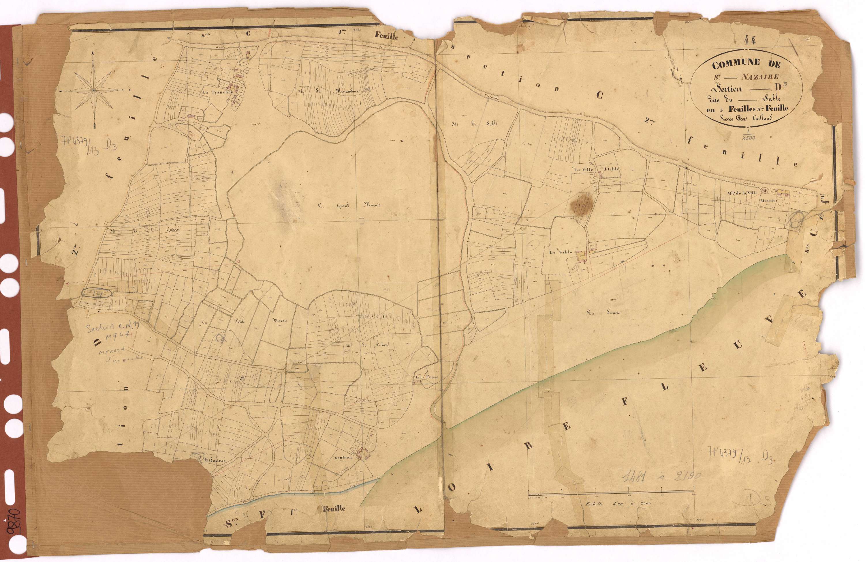 Saint-Nazaire - Section D3 Sable (section du) ; 1481-2190