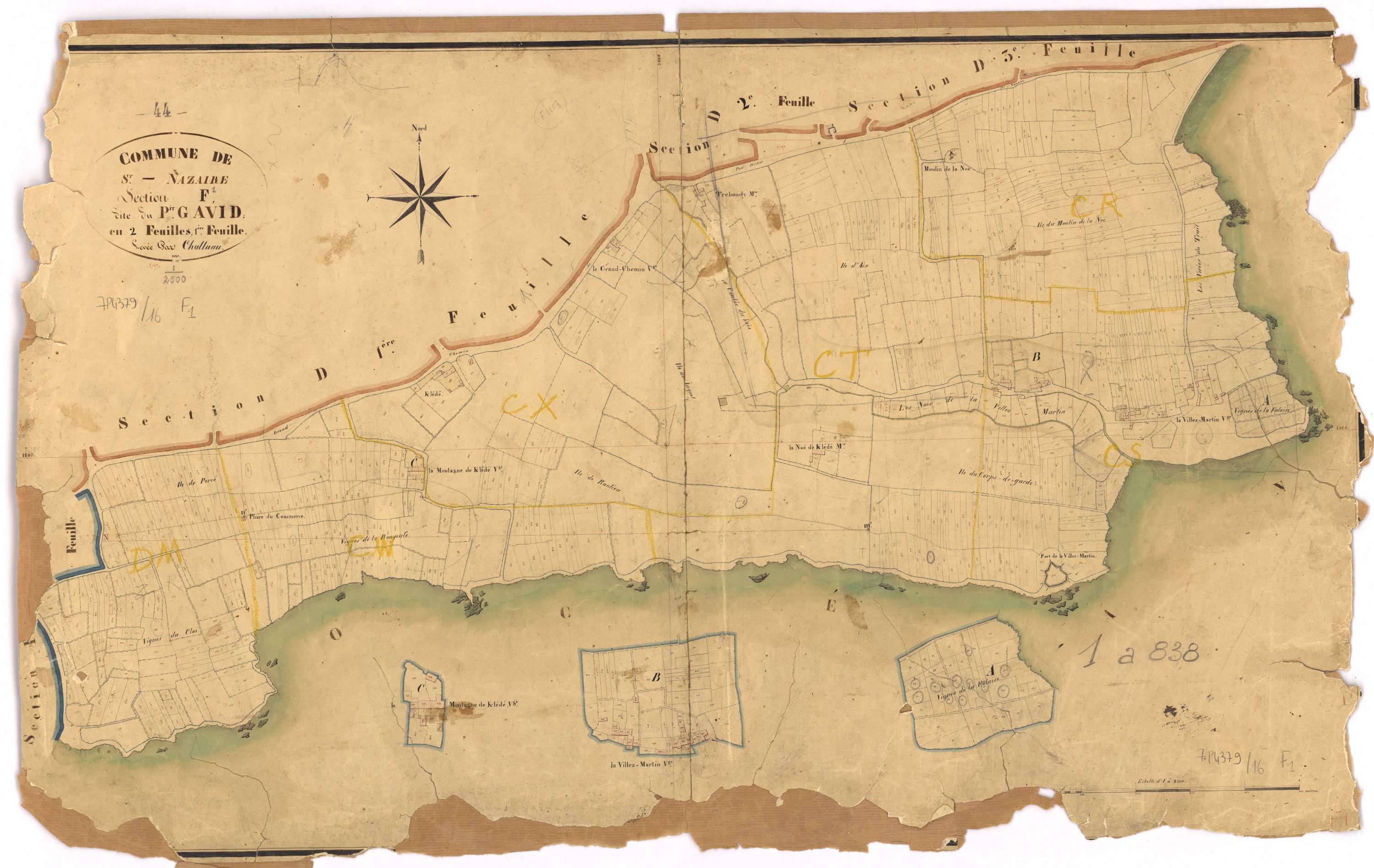 Saint-Nazaire - Section F1 Petit Gavid (section du) ; 1-838