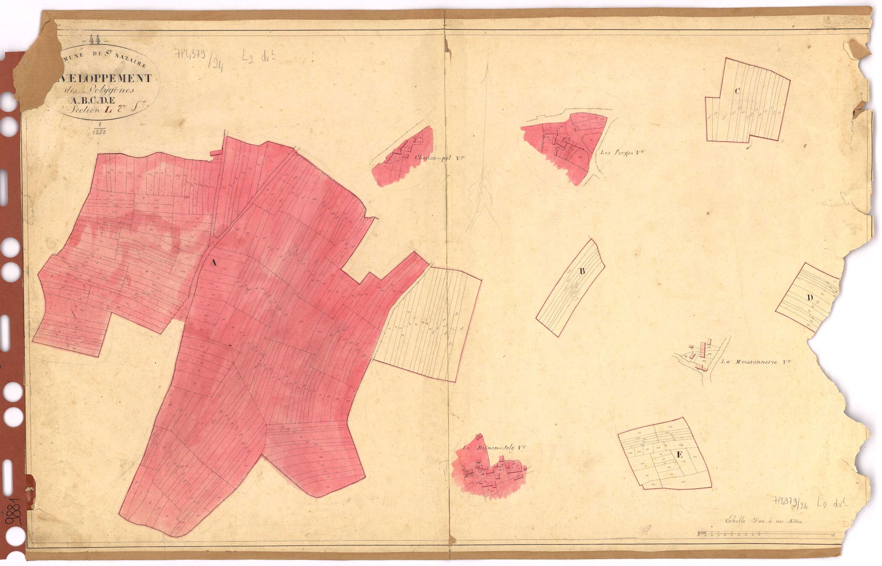 Saint-Nazaire - Section L2 (développement) Forges (section des) ; 792-1598 ; développement des polygônes B, C, D et E