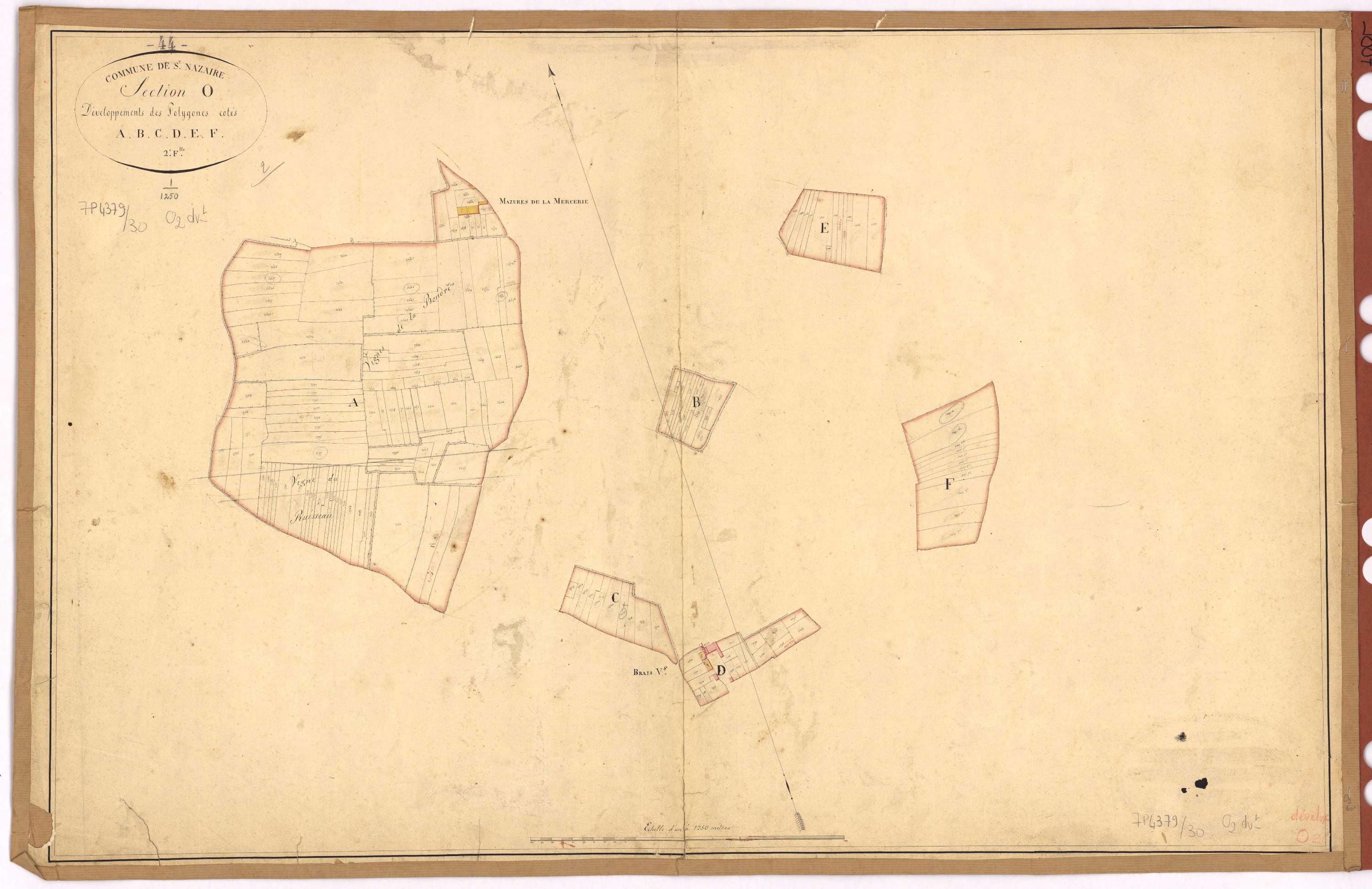 Saint-Nazaire - Section O2 (développement) Islac (section d') ; 1710-2942 ; développement des polygônes A à F