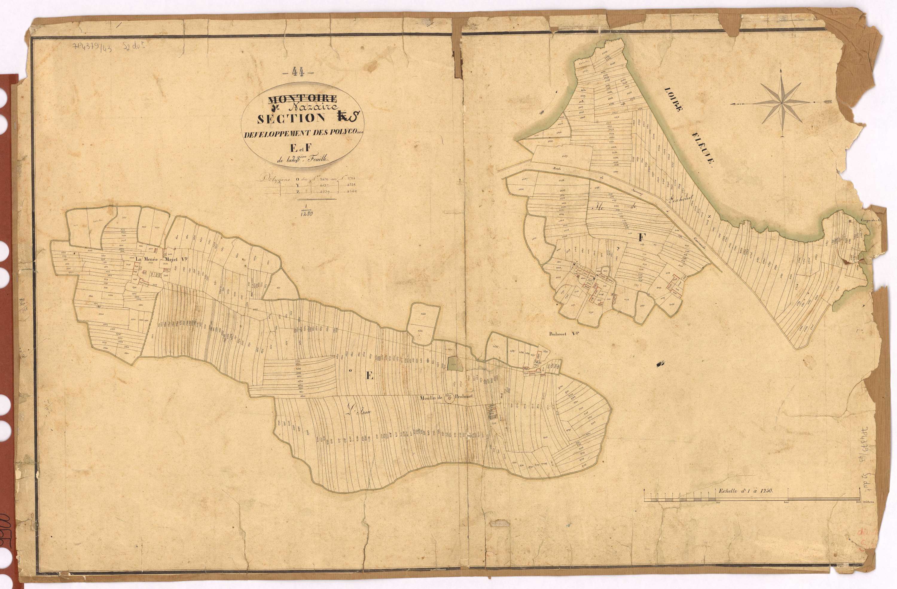 Saint-Nazaire - Section S2 (développement) Méan (section de) ; développement des polygônes E et F
