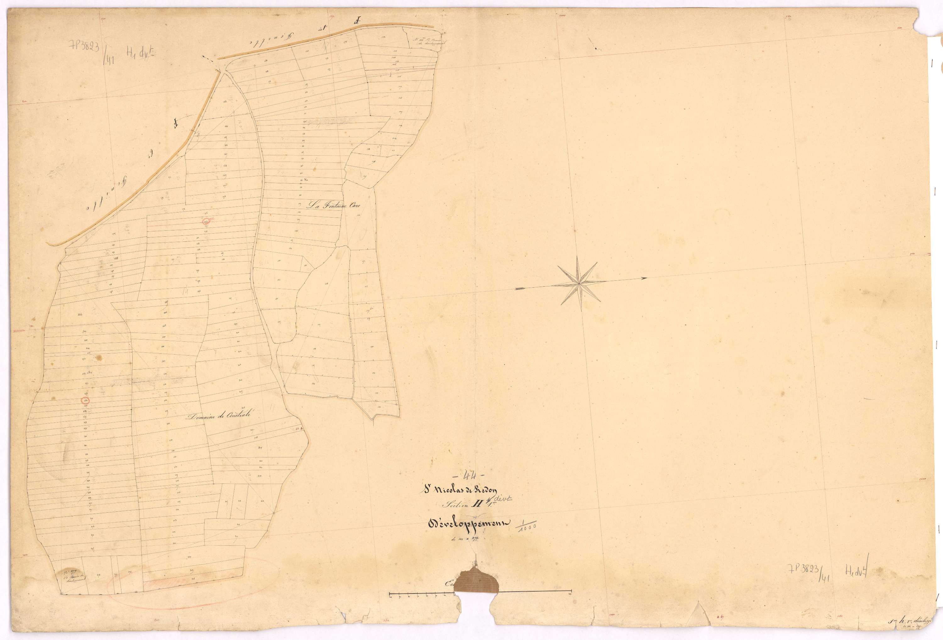 Saint-Nicolas-de-Redon - Section H1 (développement) Landes de Rotz (section des) ; 1-374 ; développement de diverses parcelles
