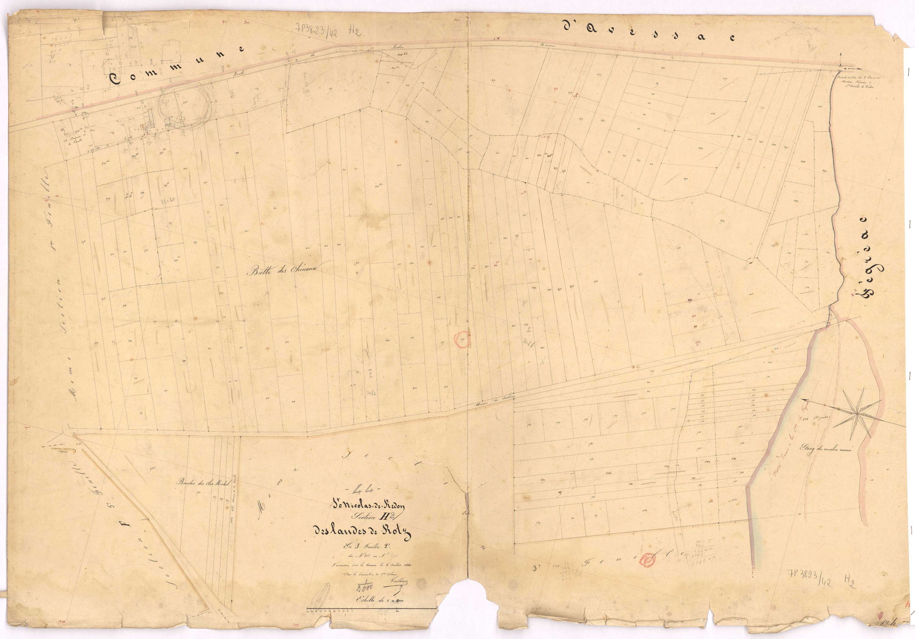 Saint-Nicolas-de-Redon - Section H2 Landes de Rotz (section des) ; 375-560