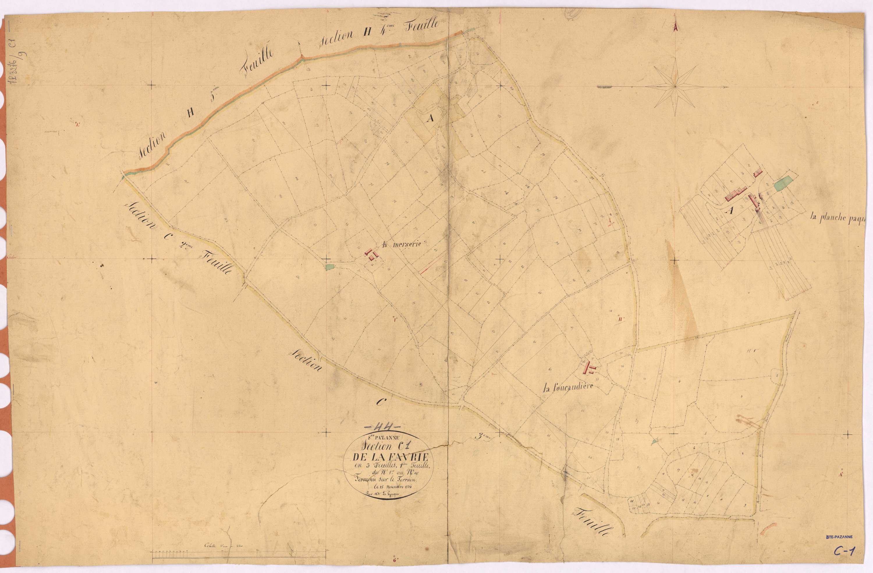 Sainte-Pazanne - Section C1 Favrie (section de La) ; 1-186