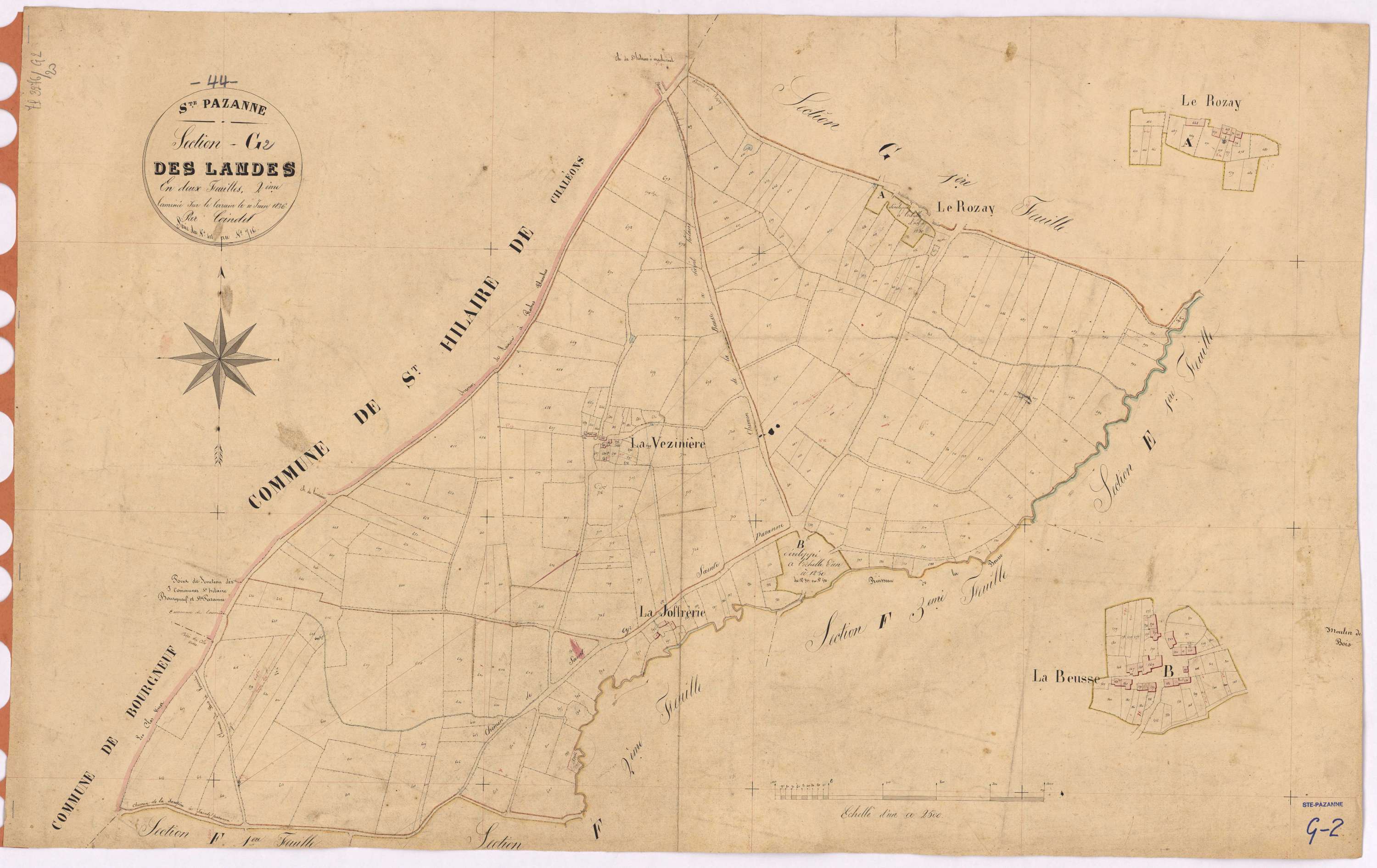 Sainte-Pazanne - Section G2 Landes (section des) ; 418-716