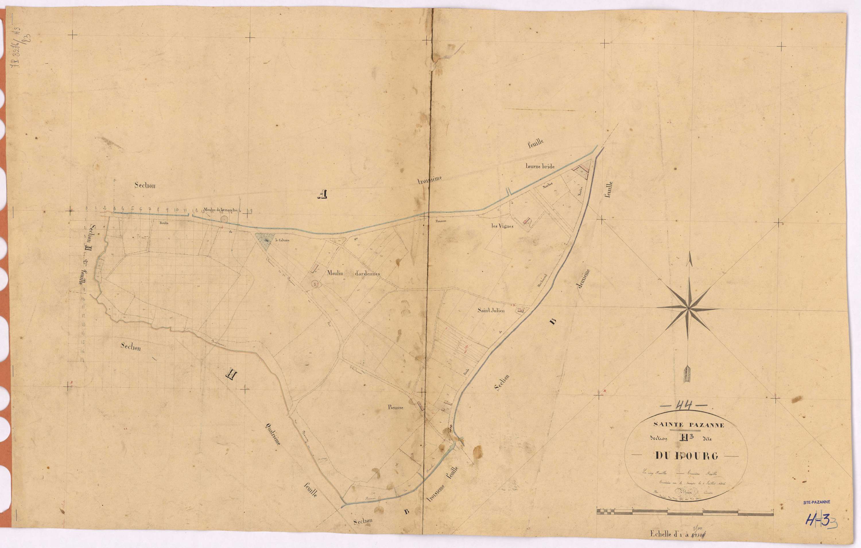 Sainte-Pazanne - Section H3 Bourg (section du) ; 667-740