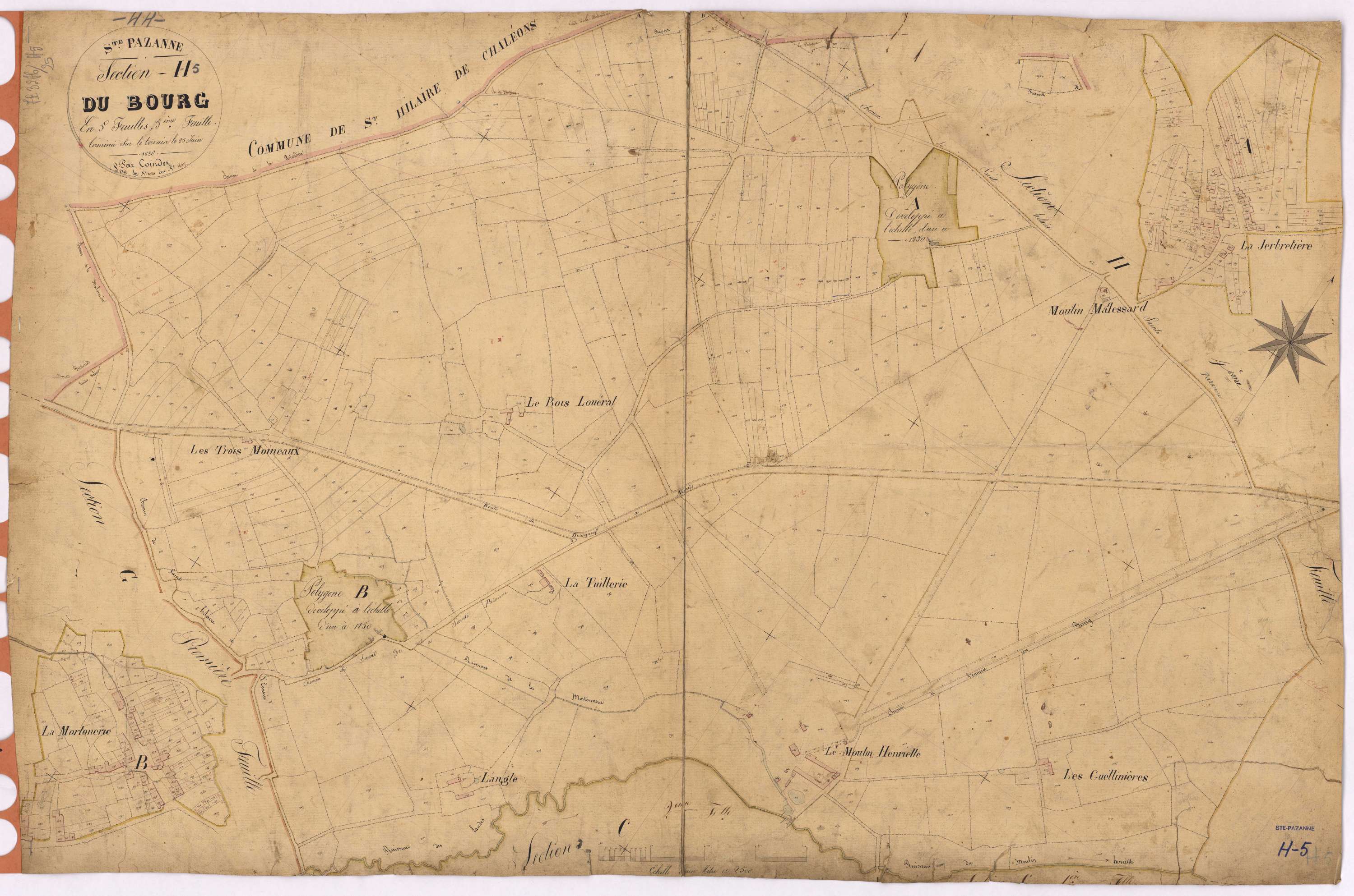 Sainte-Pazanne - Section H5 Bourg (section du) ; 1020-1647