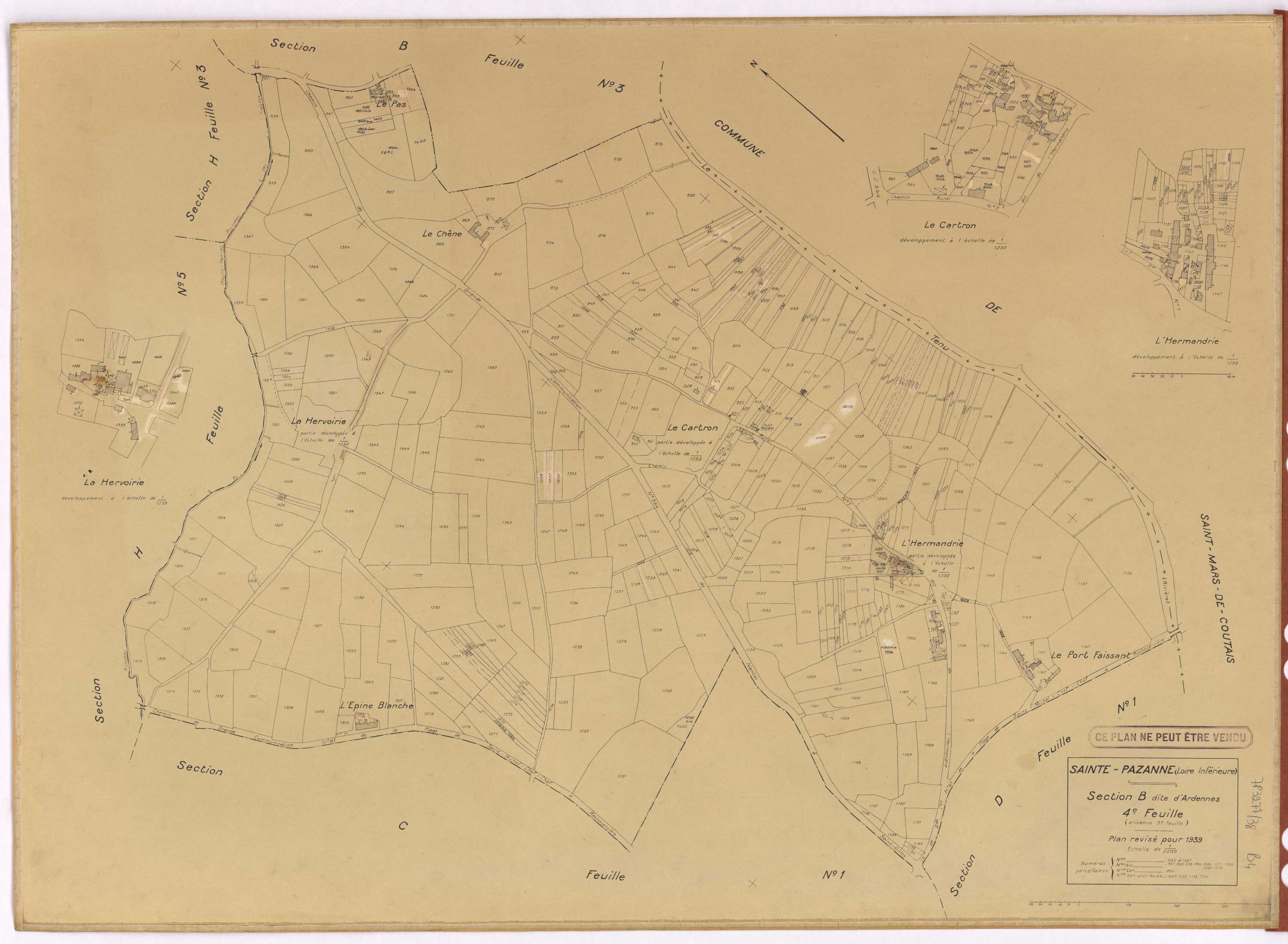 Sainte-Pazanne - Section B4 Ardennes (section d') ; 857-1367