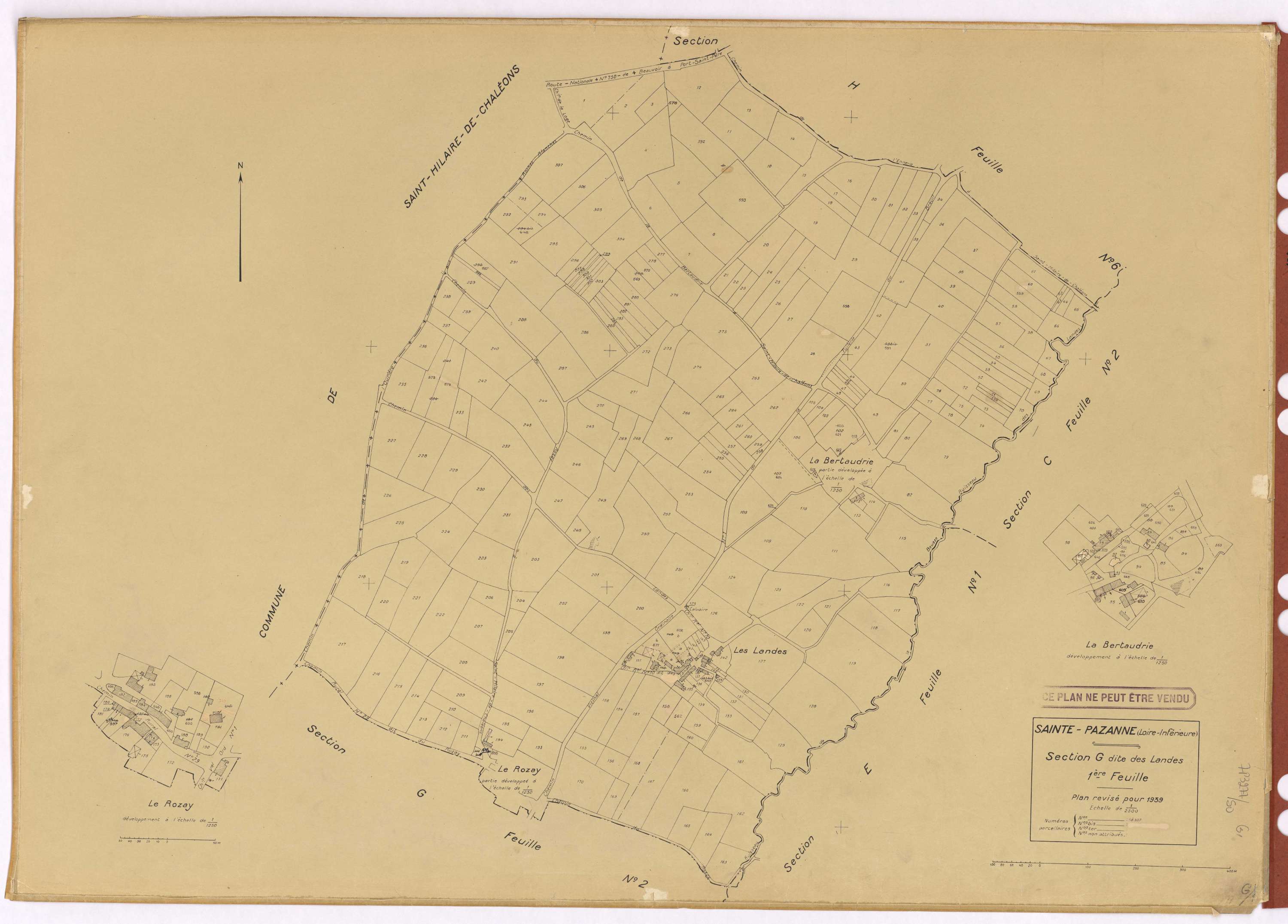 Sainte-Pazanne - Section G1 Landes (section des) ; 1-307