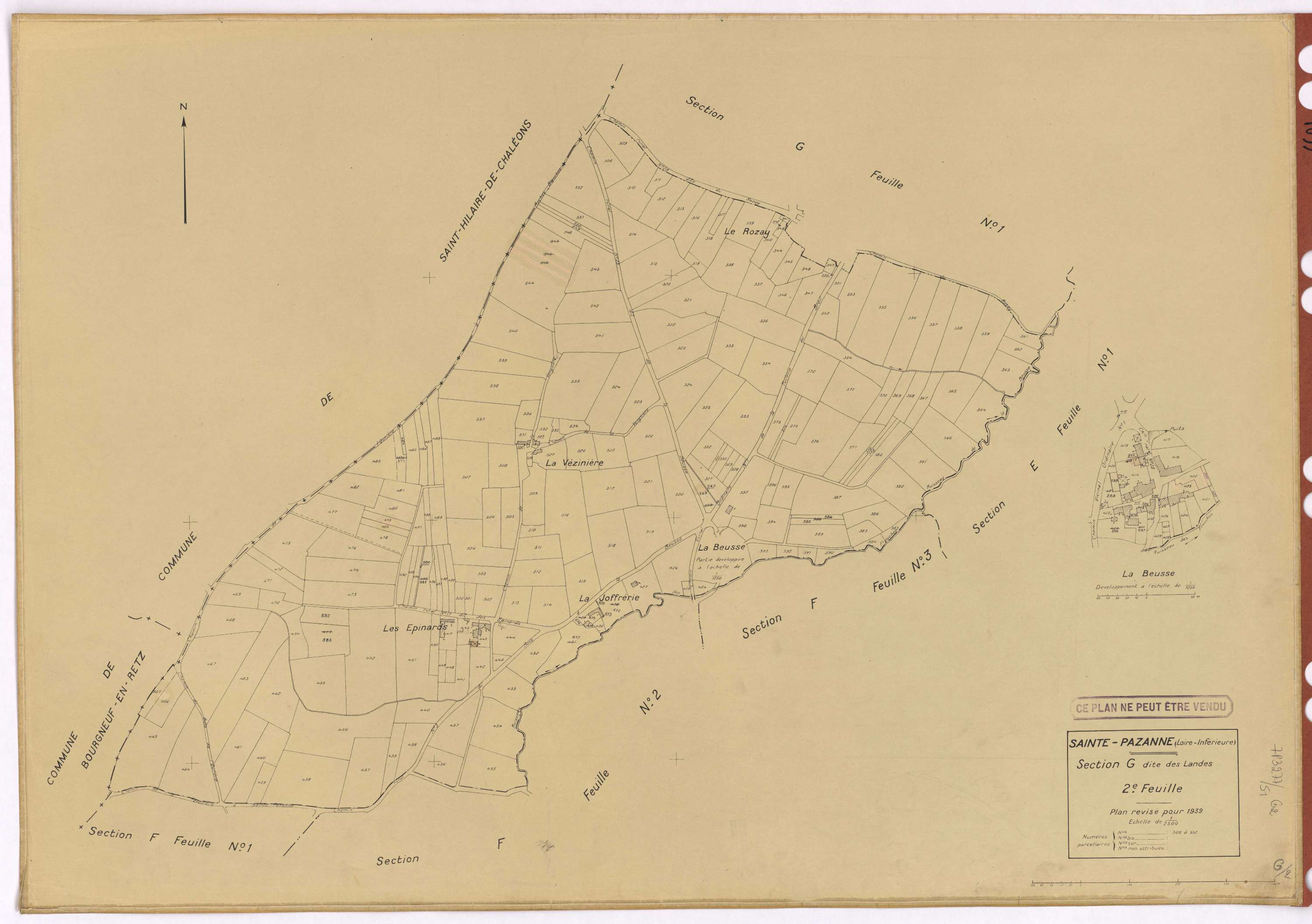 Sainte-Pazanne - Section G2 Landes (section des) ; 308-552