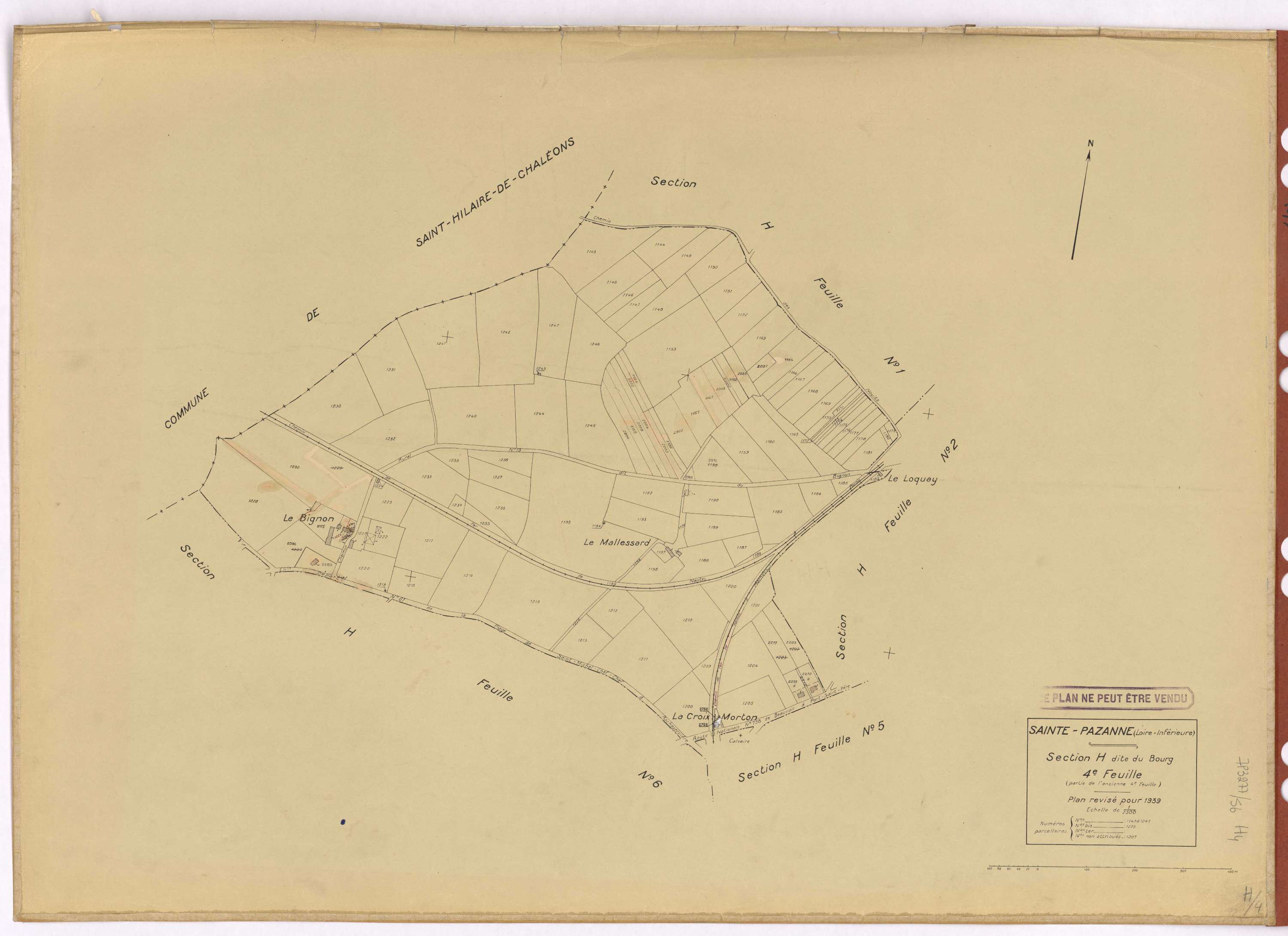 Sainte-Pazanne - Section H4 Bourg (section du) ; 1143-1247