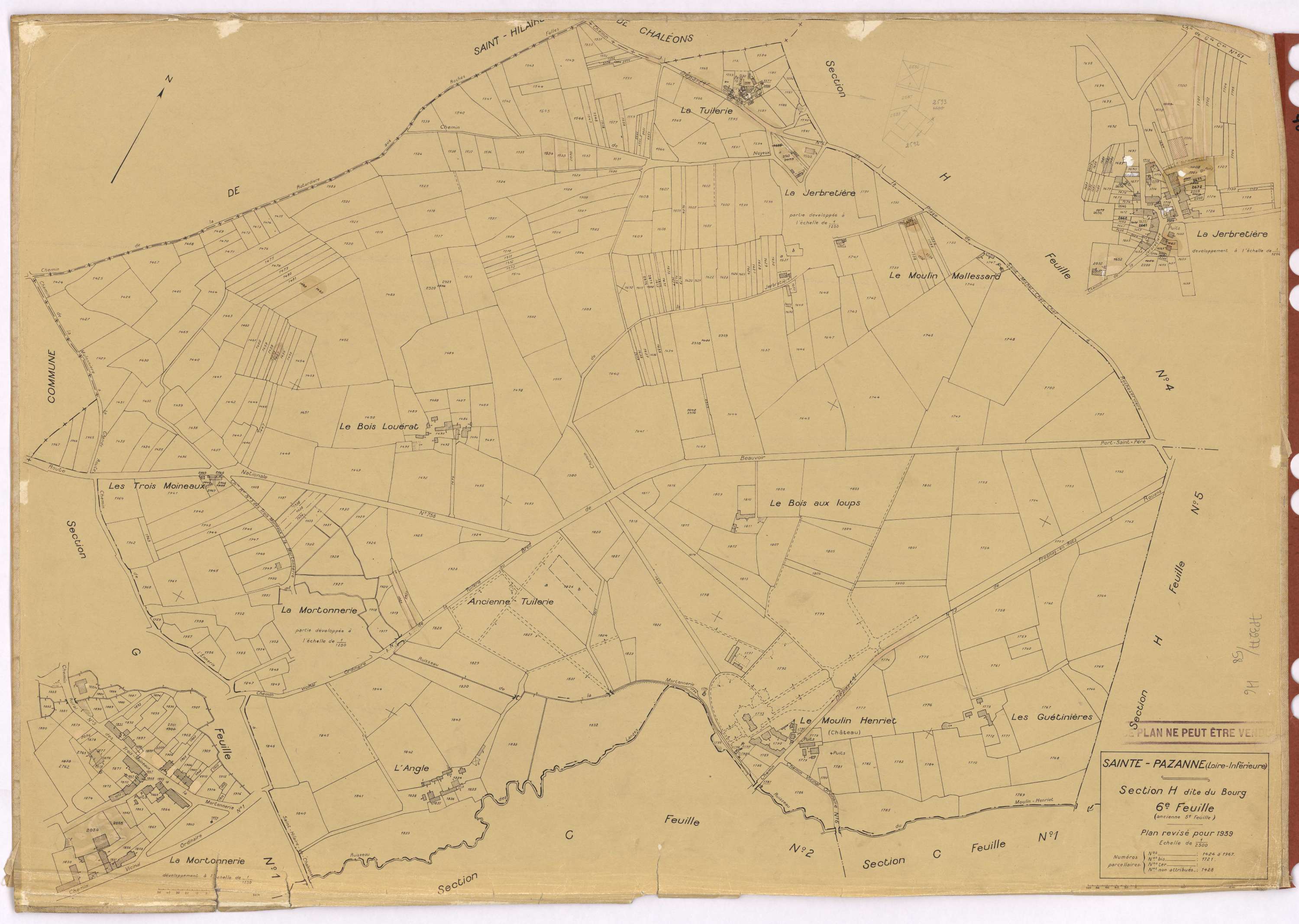 Sainte-Pazanne - Section H6 Bourg (section du) ; 1424-1967