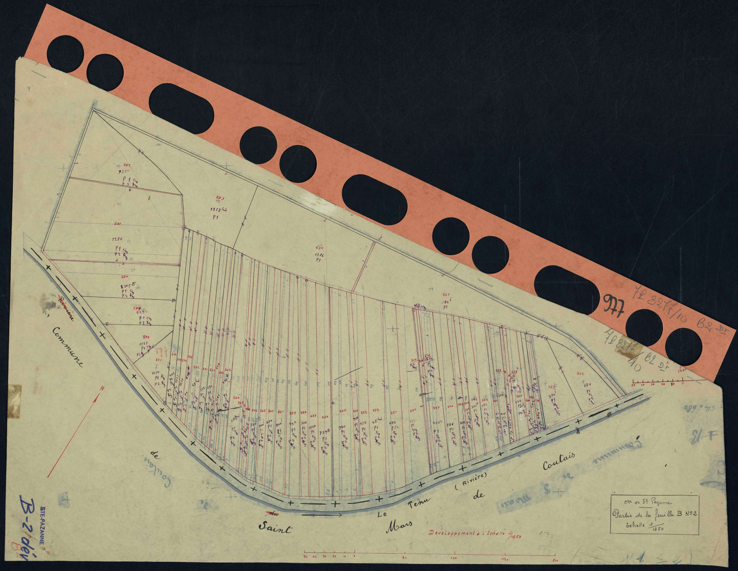 Sainte-Pazanne - Section B2 (développement) Ardennes (section d') . 469-632 . développement de diverses parcelles