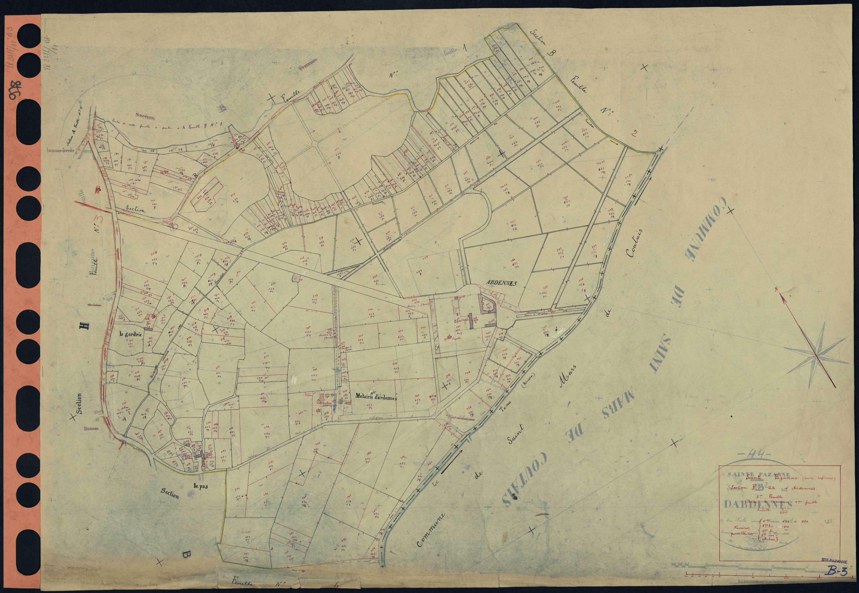 Sainte-Pazanne - Section B3 Ardennes (section d') . 633-856
