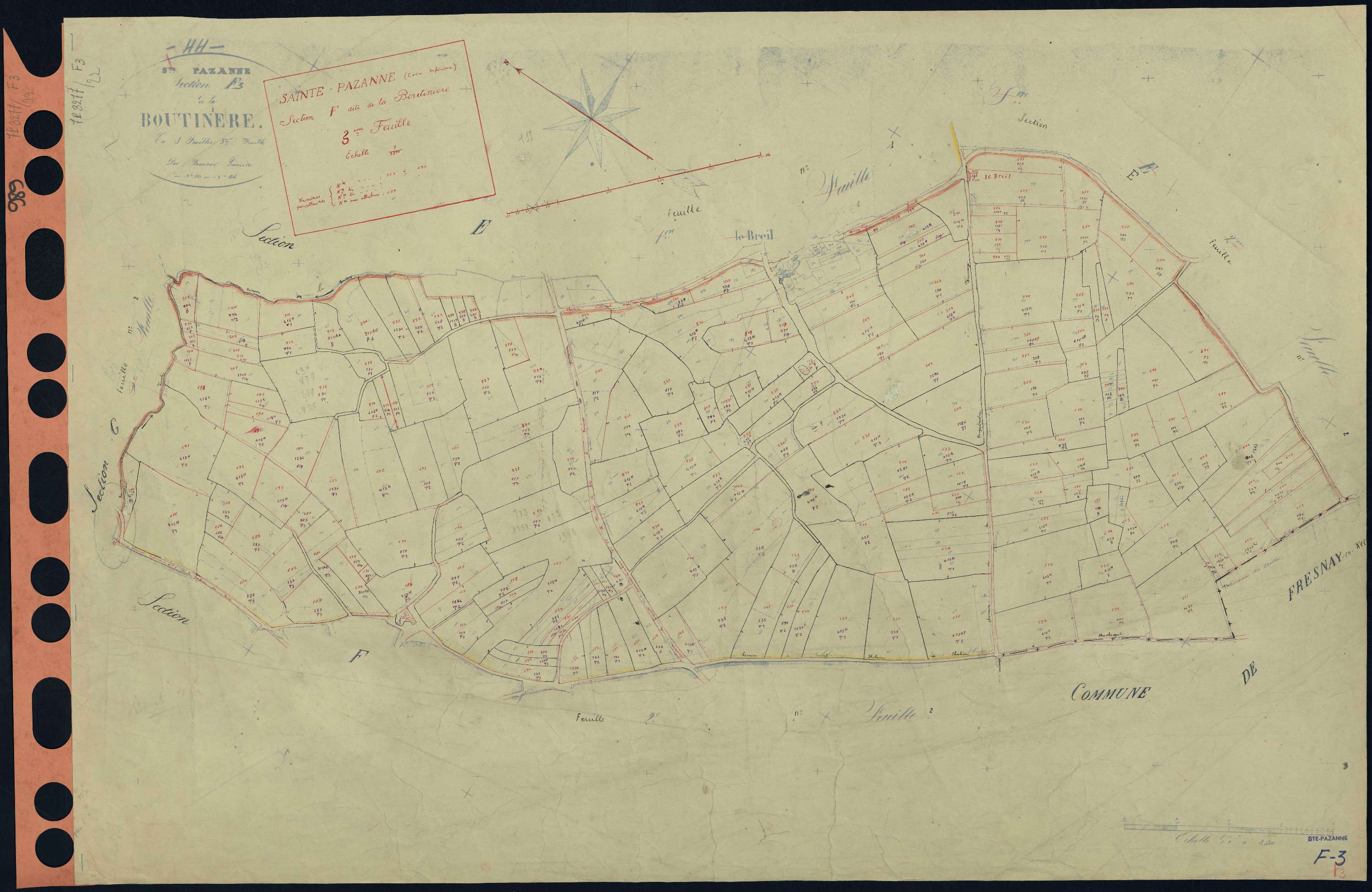 Sainte-Pazanne - Section F3 Boutinière (section de La) . 503-698
