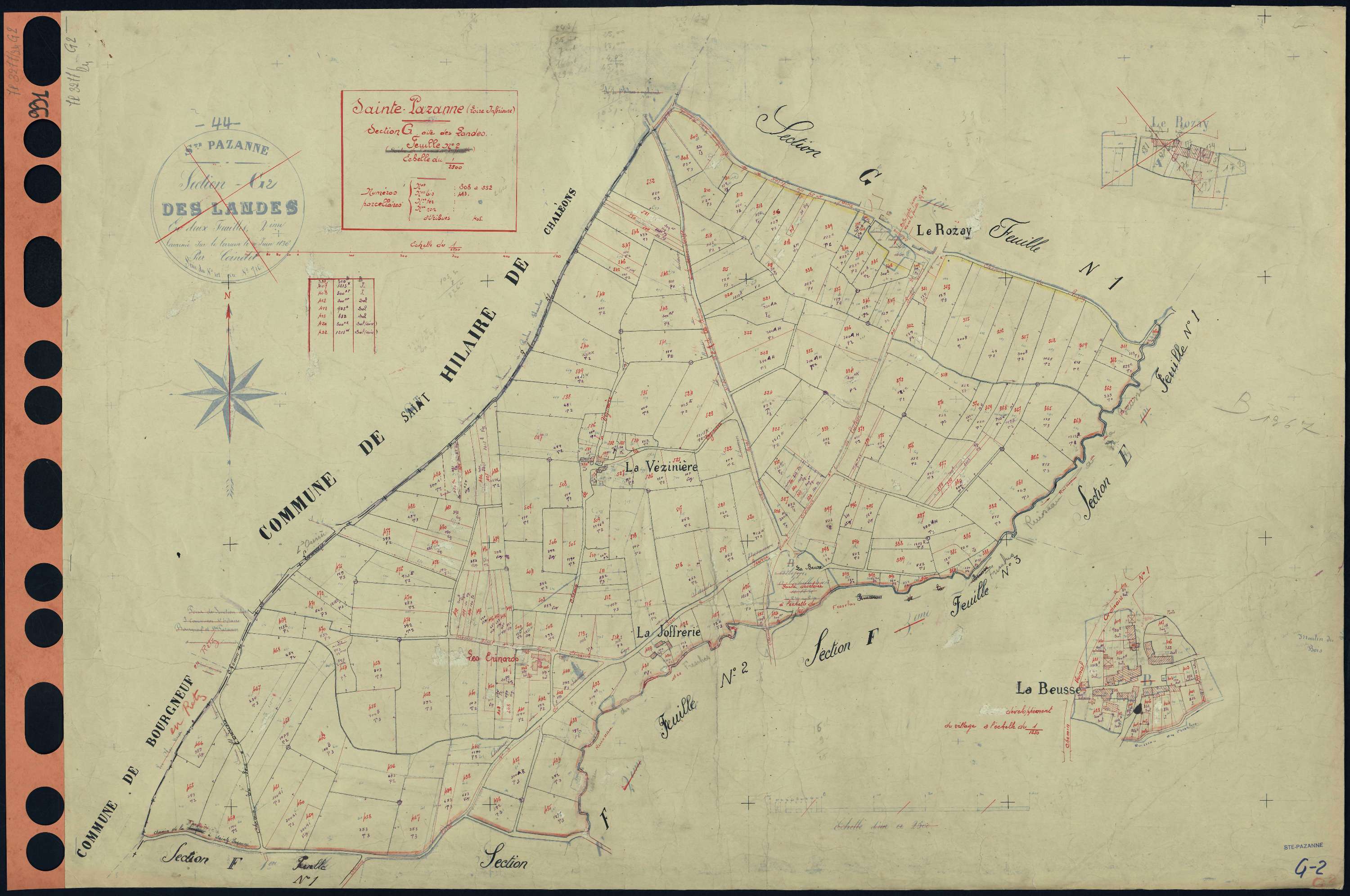 Sainte-Pazanne - Section G2 Landes (section des) . 308-552