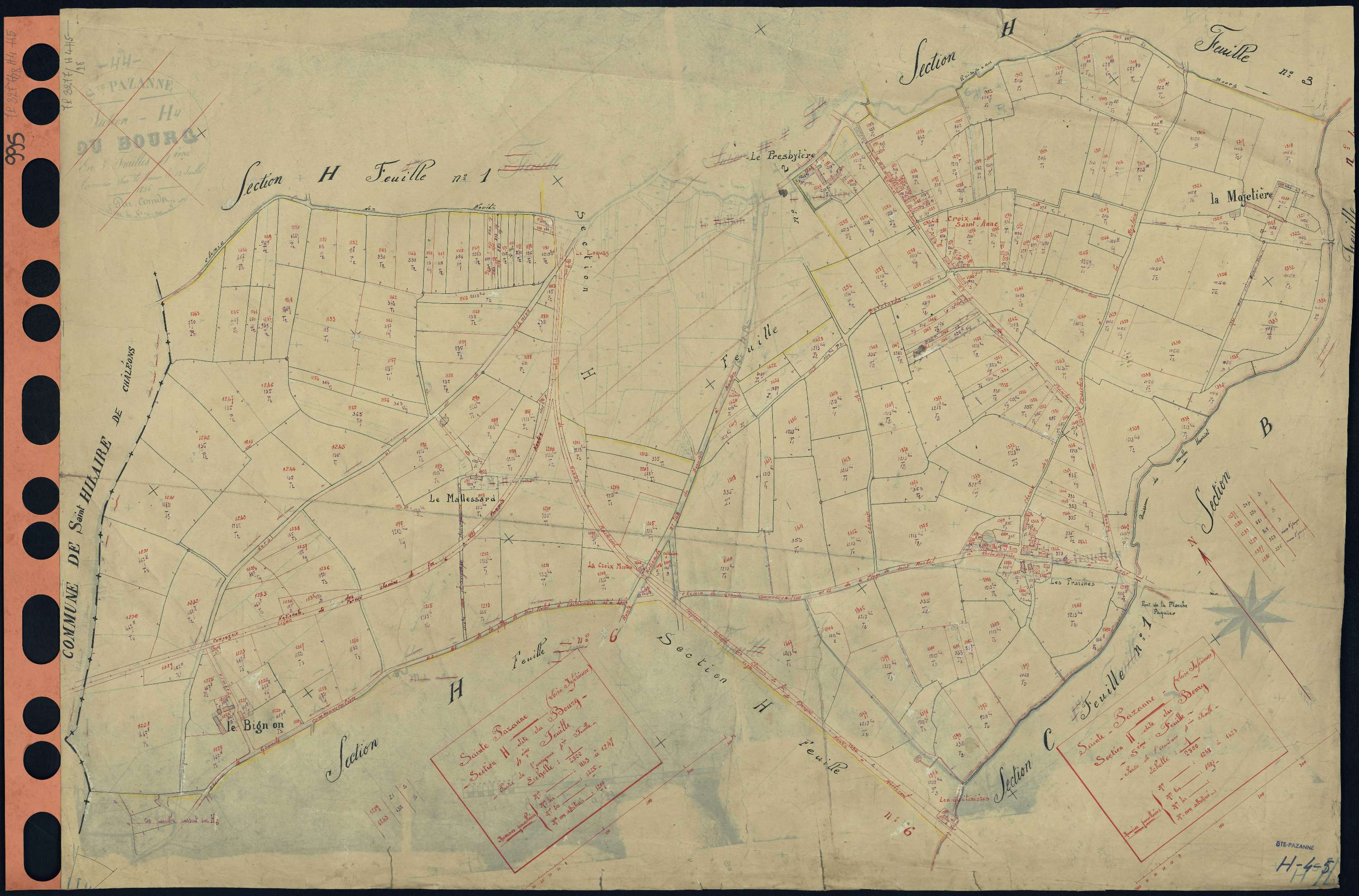 Sainte-Pazanne - Section H4 H5 Bourg (section du) . 1143-1247 . 1248-1423