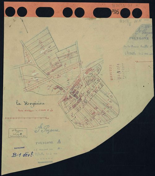 Sainte-Pazanne - Section B1 (développement) Ardennes (section d') . 1-468 . développement du village de La Herpinière