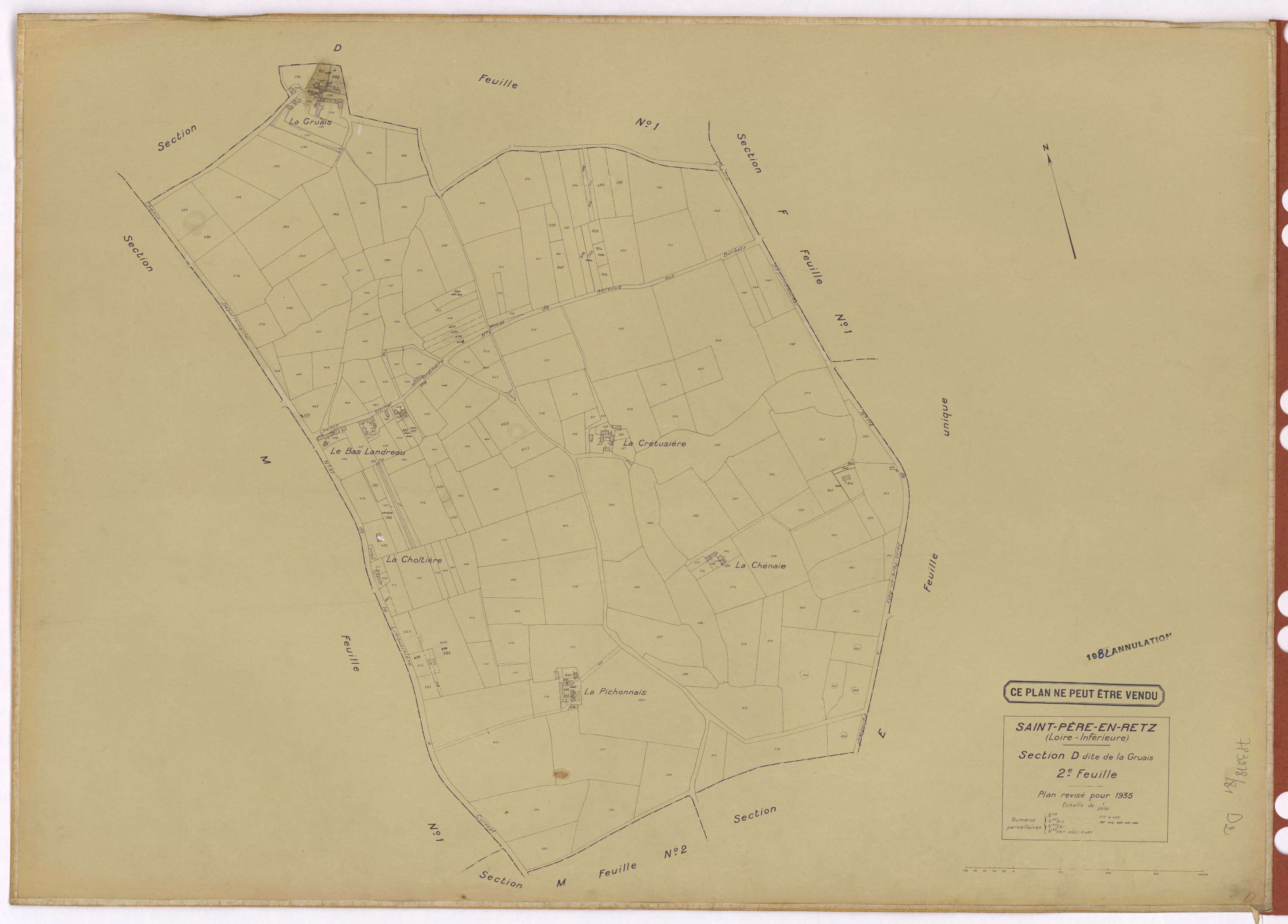 Saint-Père-en-Retz - Section D2 Gruais (section de La) ; 277-469