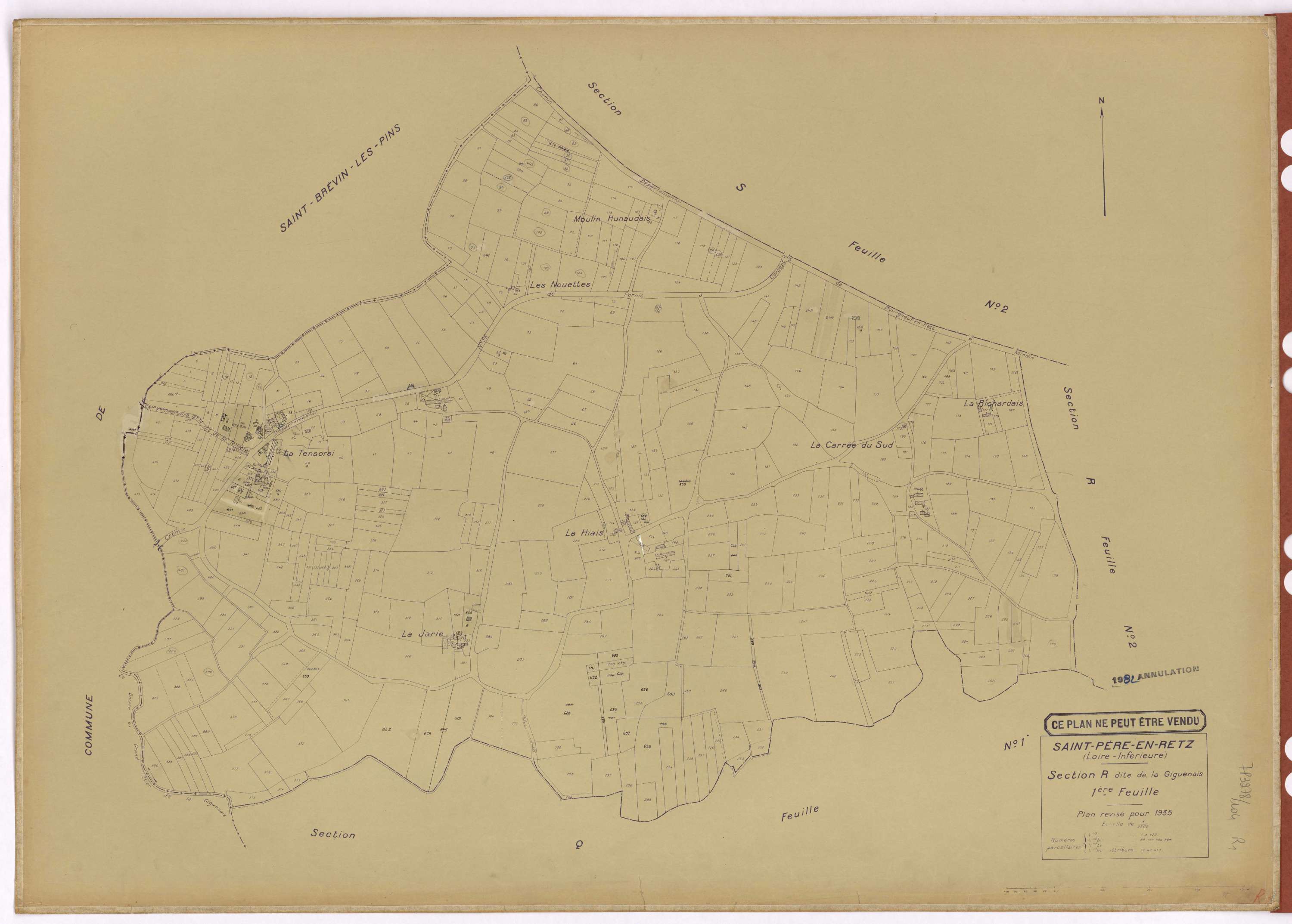 Saint-Père-en-Retz - Section R1 Giguenais (section de La) ; 1-422