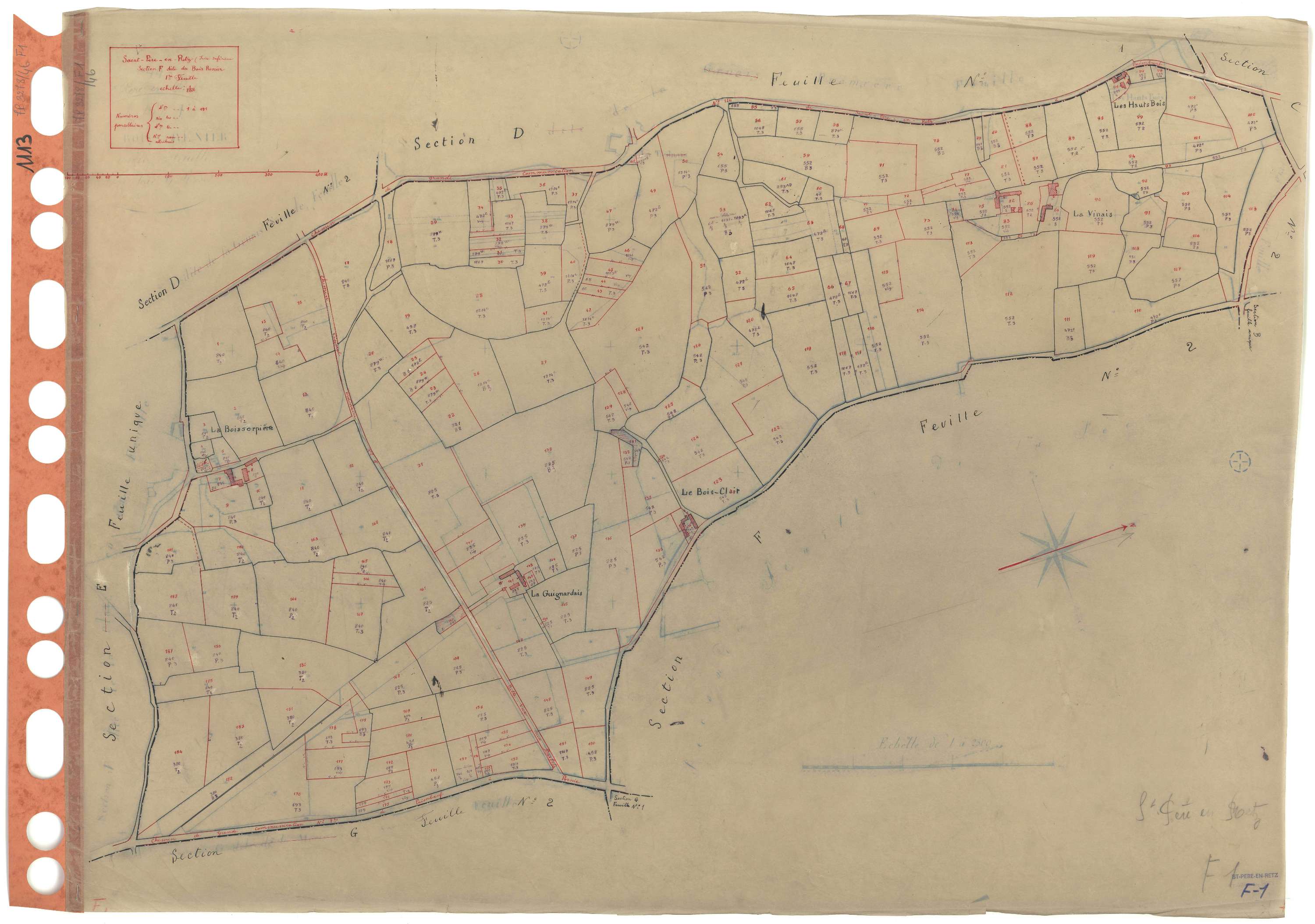 Saint-Père-en-Retz - Section F1 Bois-Renier (section du) . 1-191