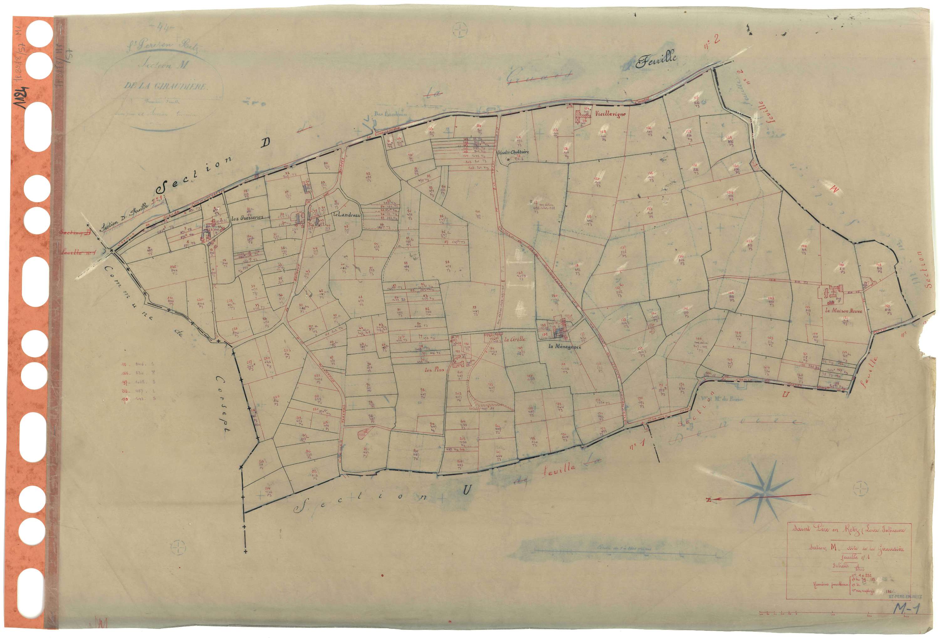Saint-Père-en-Retz - Section M1 Giraudière (section de La) . 1-232