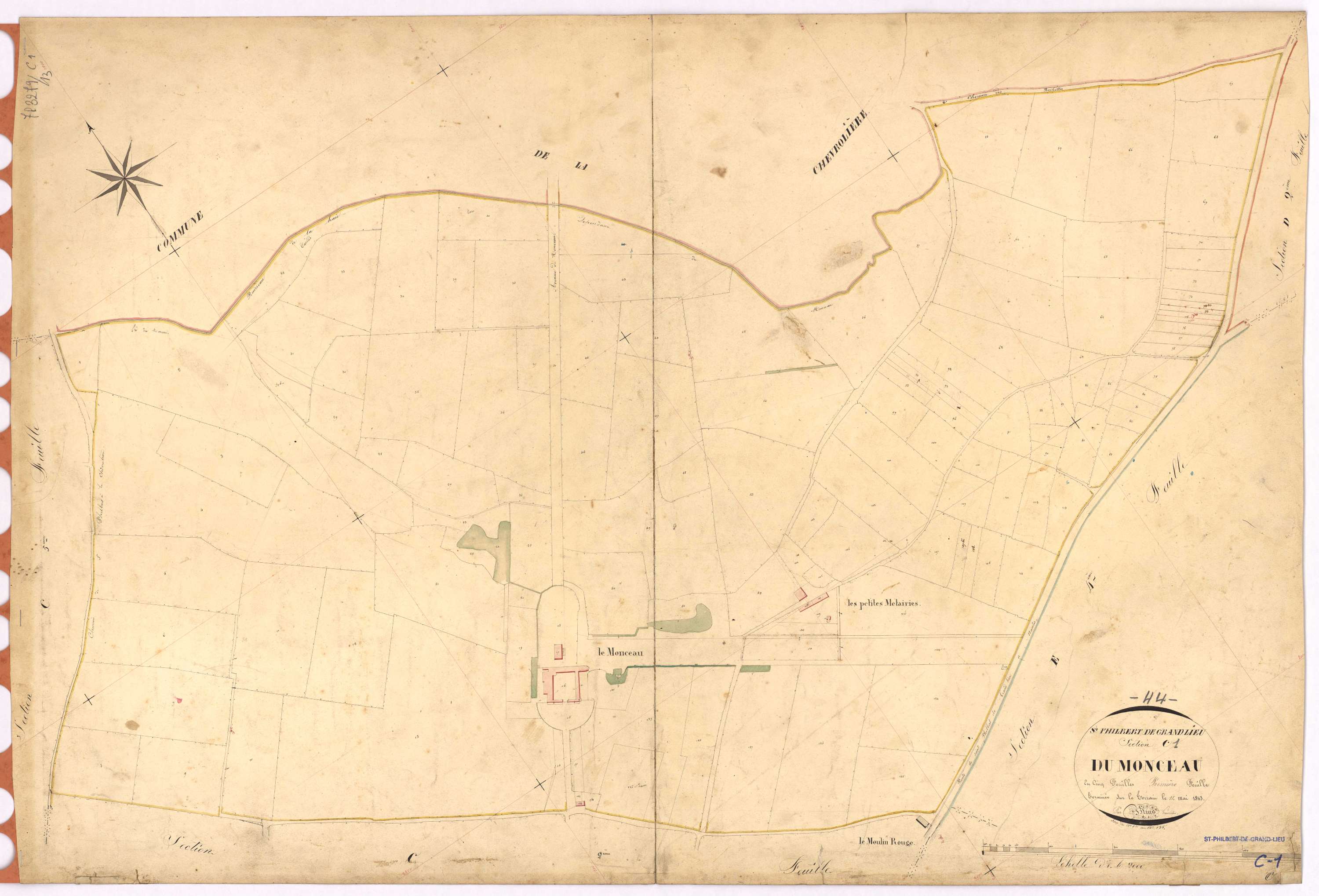 Saint-Philbert-de-Grand-Lieu - Section C1 Monceau (section du) ; 1-135