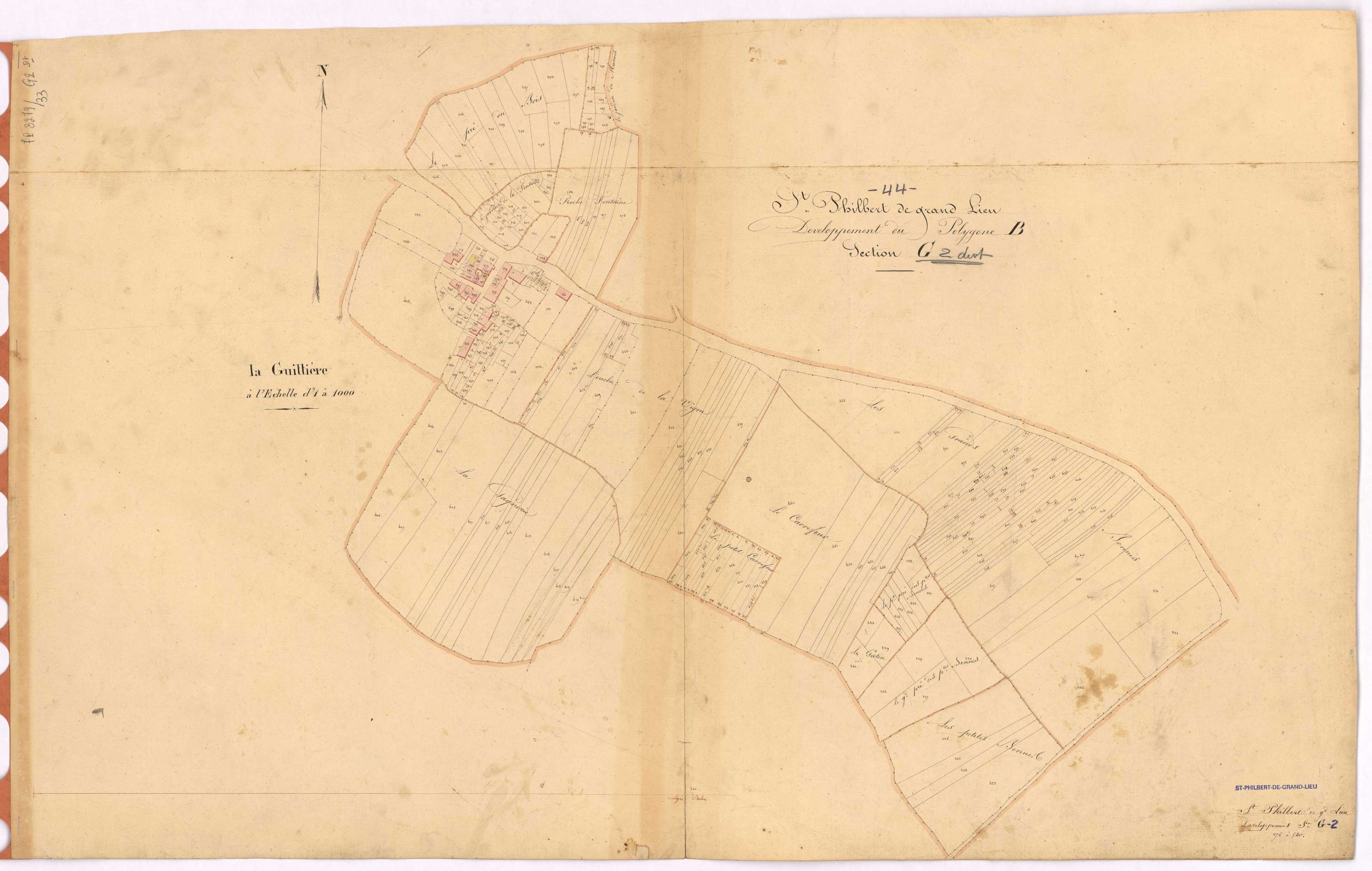 Saint-Philbert-de-Grand-Lieu - Section G2 (développement) Bourg (section du) ; 214-693 ; développement du village de La Guittière