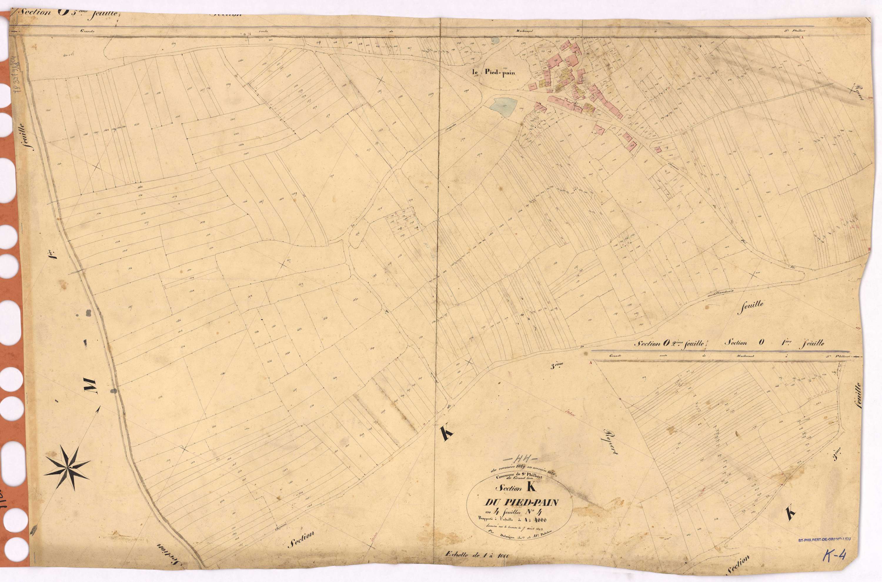 Saint-Philbert-de-Grand-Lieu - Section K4 Pied-Pain (section du) ; 1049-1620
