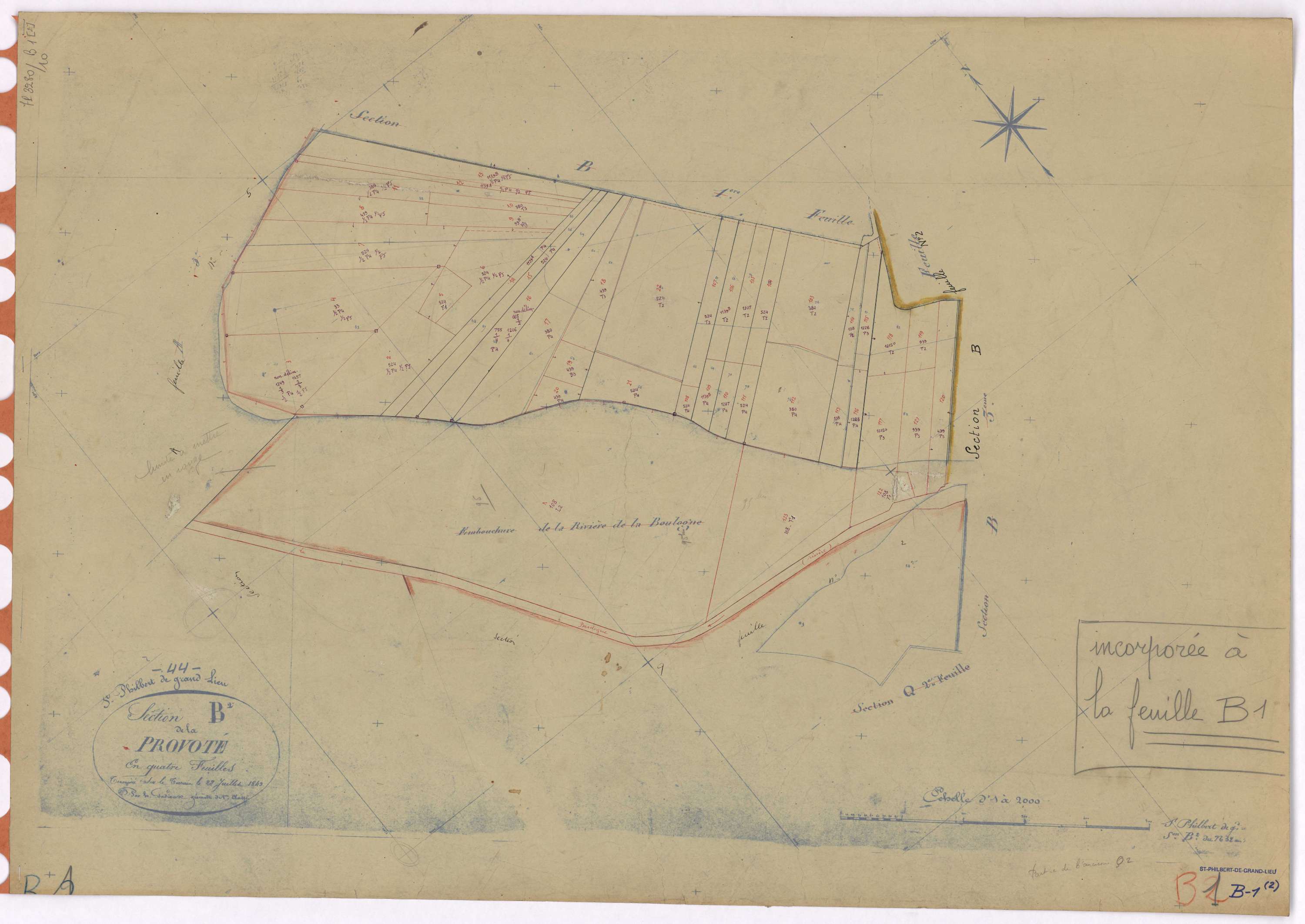 Saint-Philbert-de-Grand-Lieu - Section B1 Provoté (section de La) ; 1-123