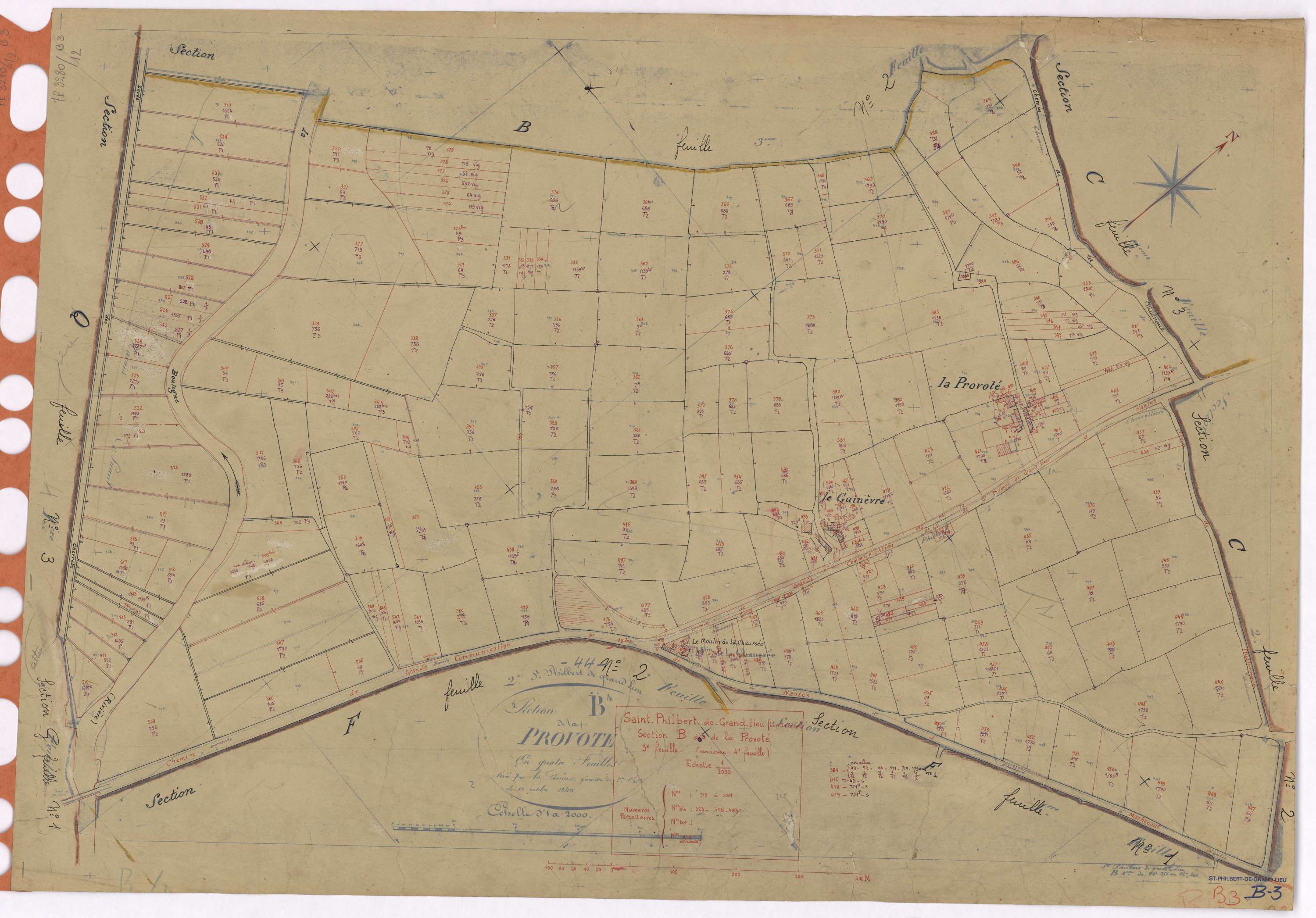 Saint-Philbert-de-Grand-Lieu - Section B3 Provoté (section de La) ; 319-534