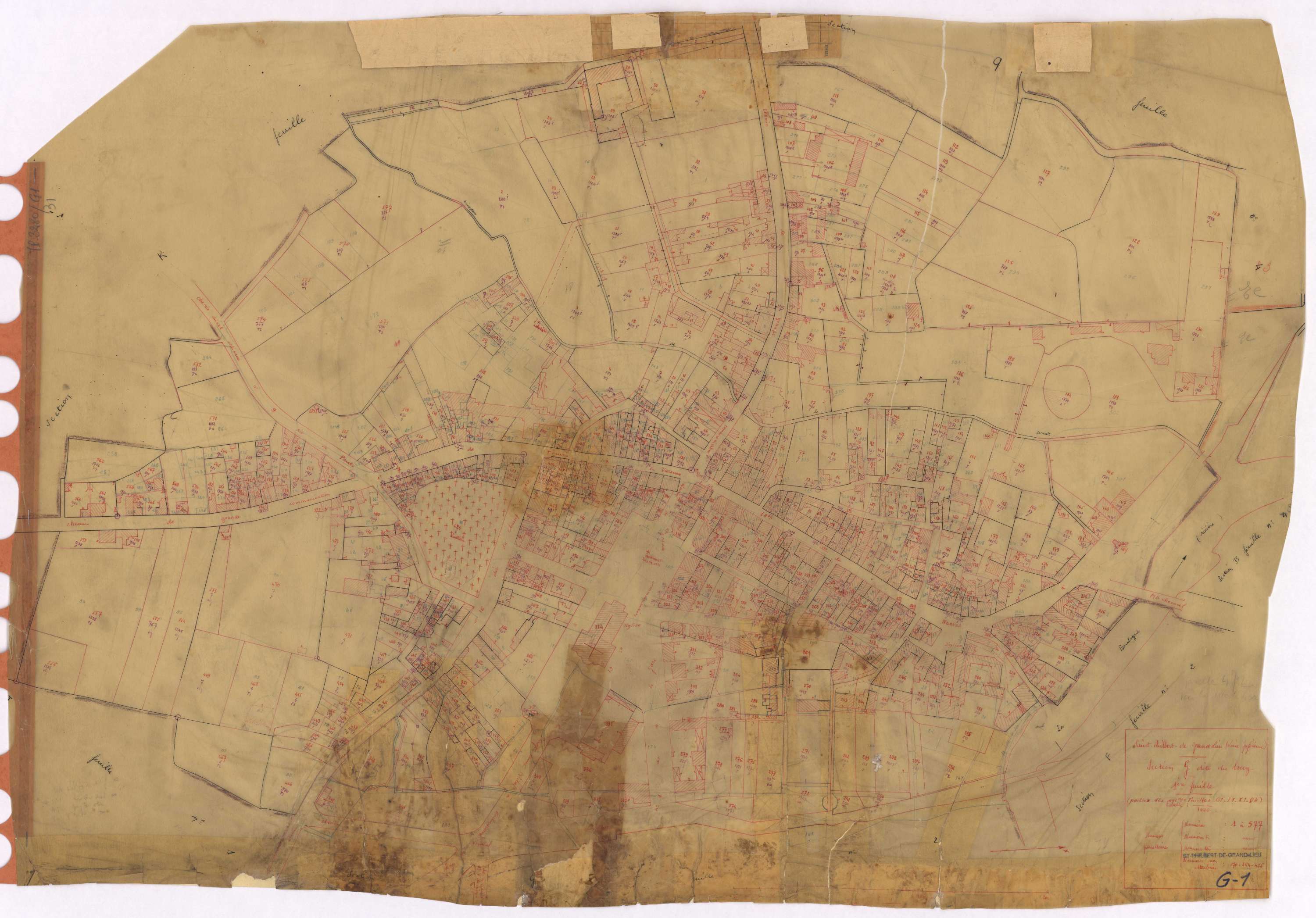 Saint-Philbert-de-Grand-Lieu - Section G1 Bourg (section du) ; 1-577