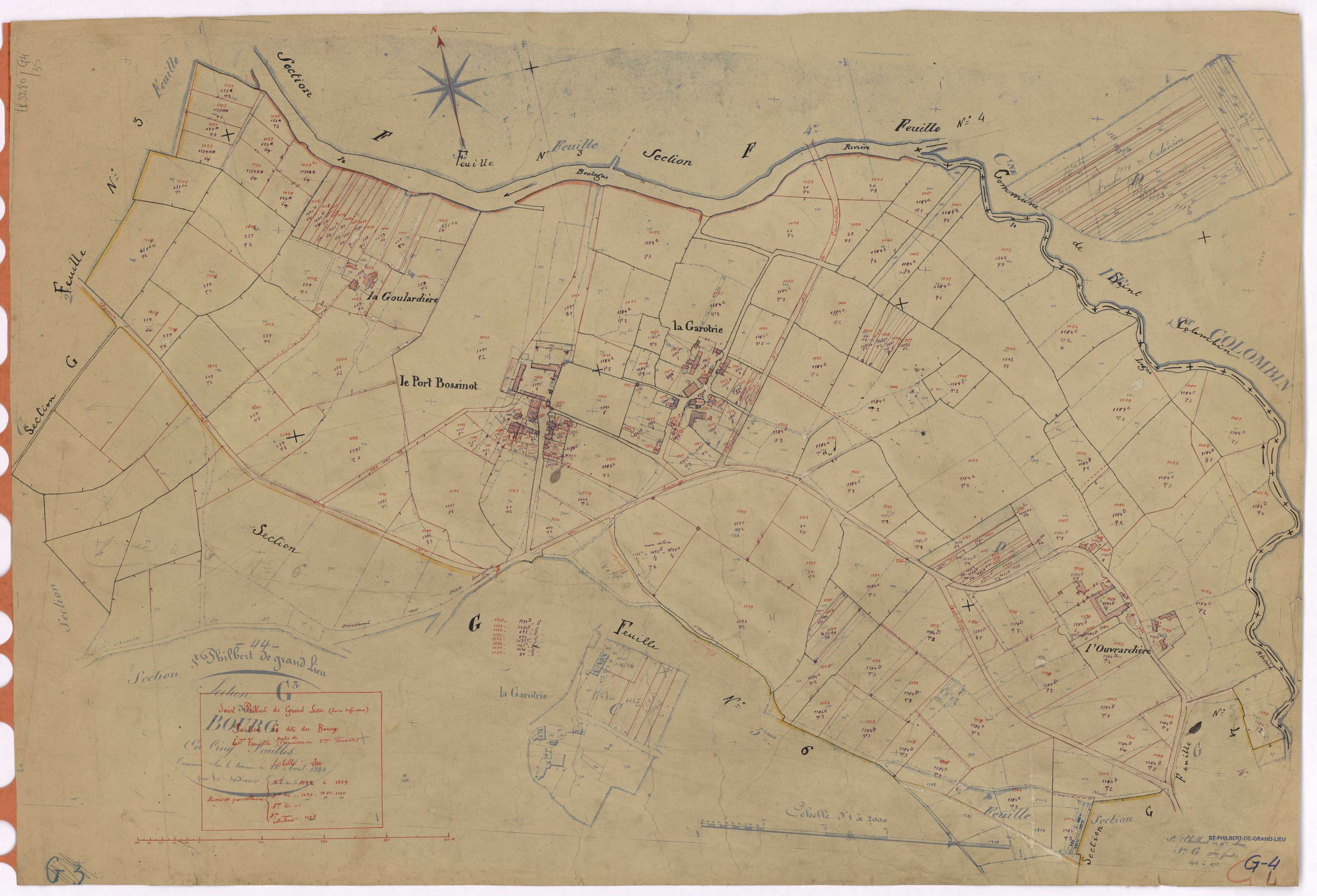 Saint-Philbert-de-Grand-Lieu - Section G4 Bourg (section du) ; 1022-1209