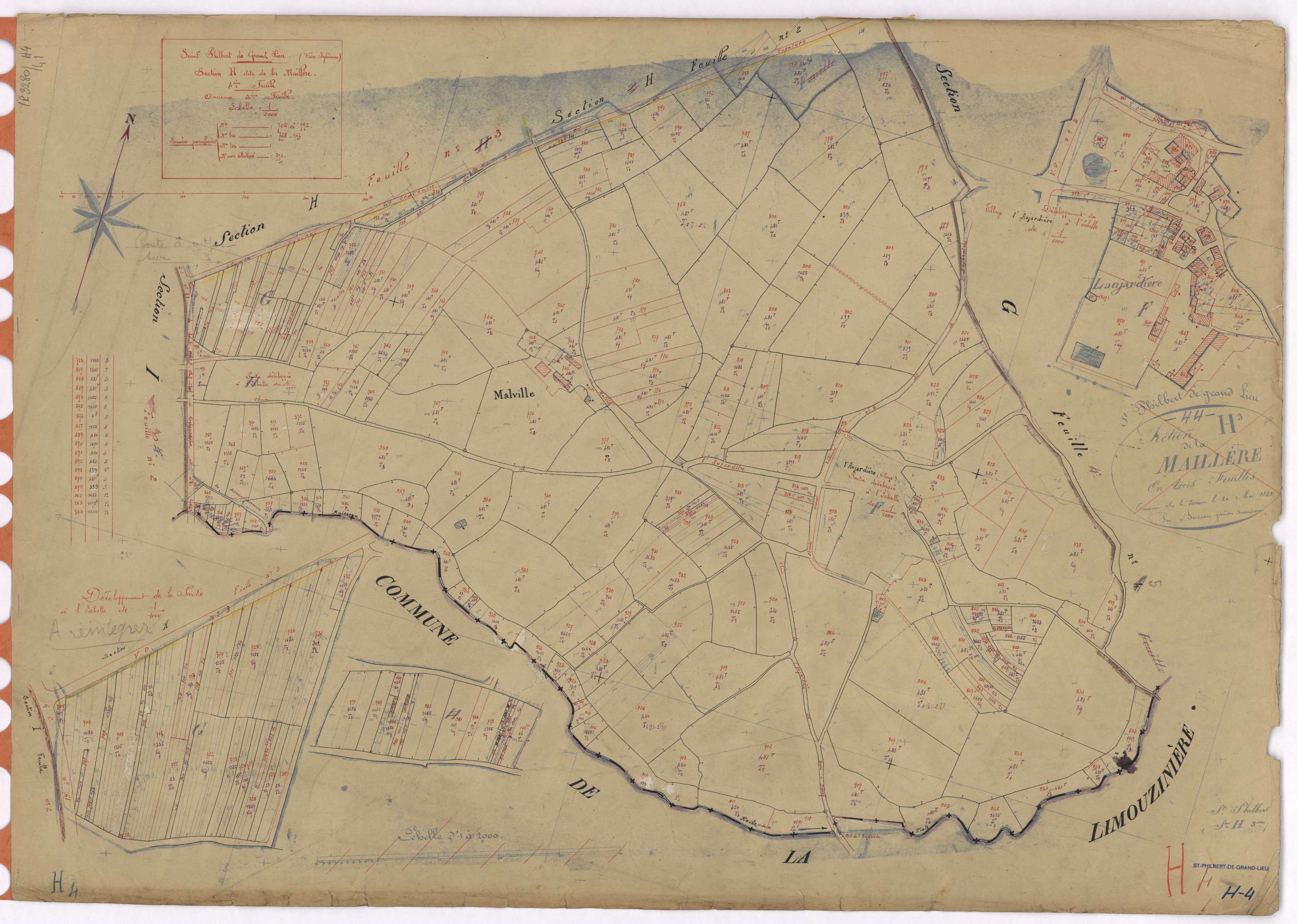 Saint-Philbert-de-Grand-Lieu - Section H4 Maillère (section de La) ; 705-992