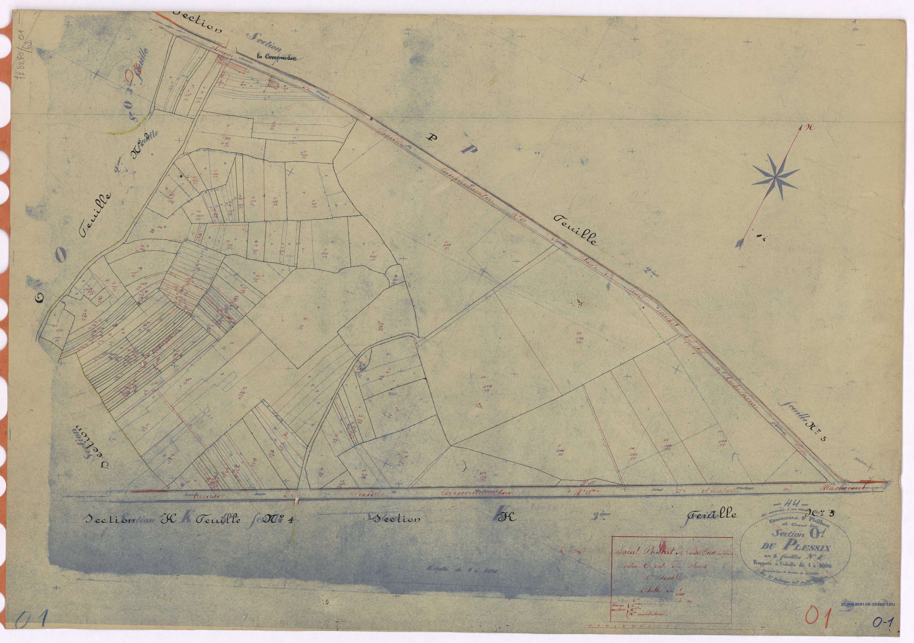 Saint-Philbert-de-Grand-Lieu - Section O1 Plessix (section du) ; 1-136