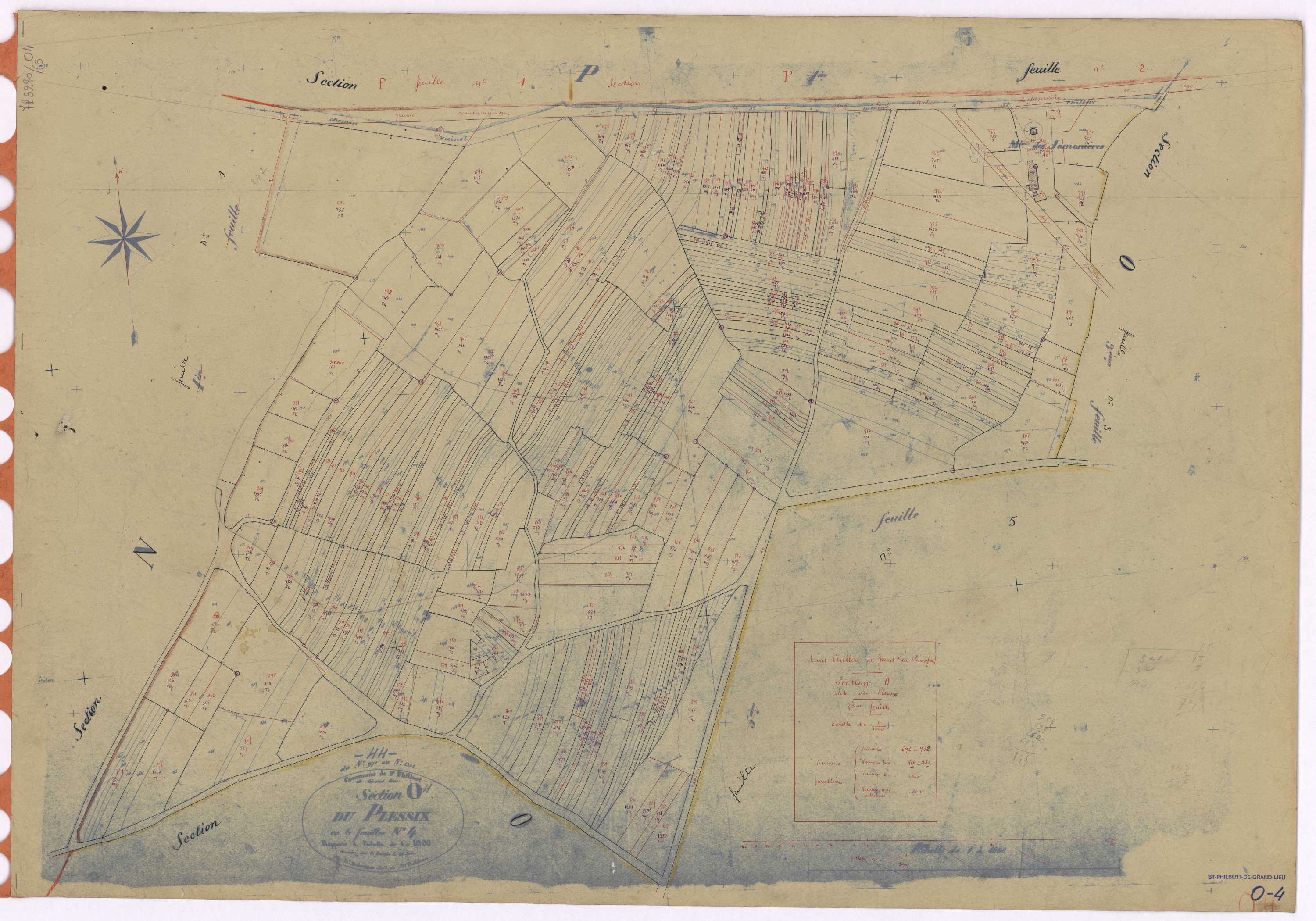 Saint-Philbert-de-Grand-Lieu - Section O4 Plessix (section du) ; 692-932