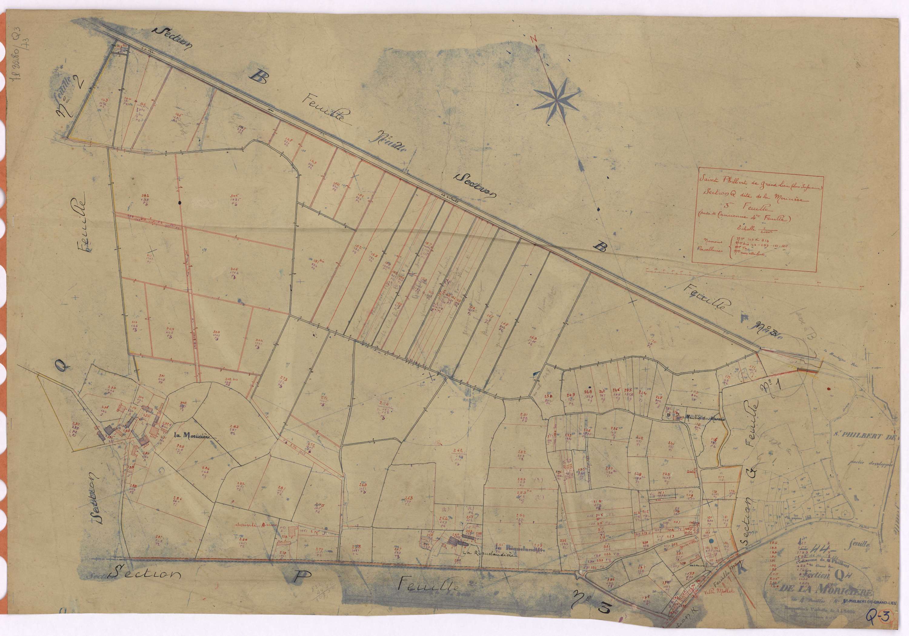 Saint-Philbert-de-Grand-Lieu - Section Q3 Moricière (section de La) ; 143-314