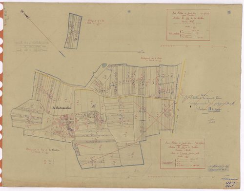 Saint-Philbert-de-Grand-Lieu - Section H2 H3 (développement) Maillère (section de La) ; 215-413 ; 414-704 ; développement du village de La Botinardière et de diverses parcelles