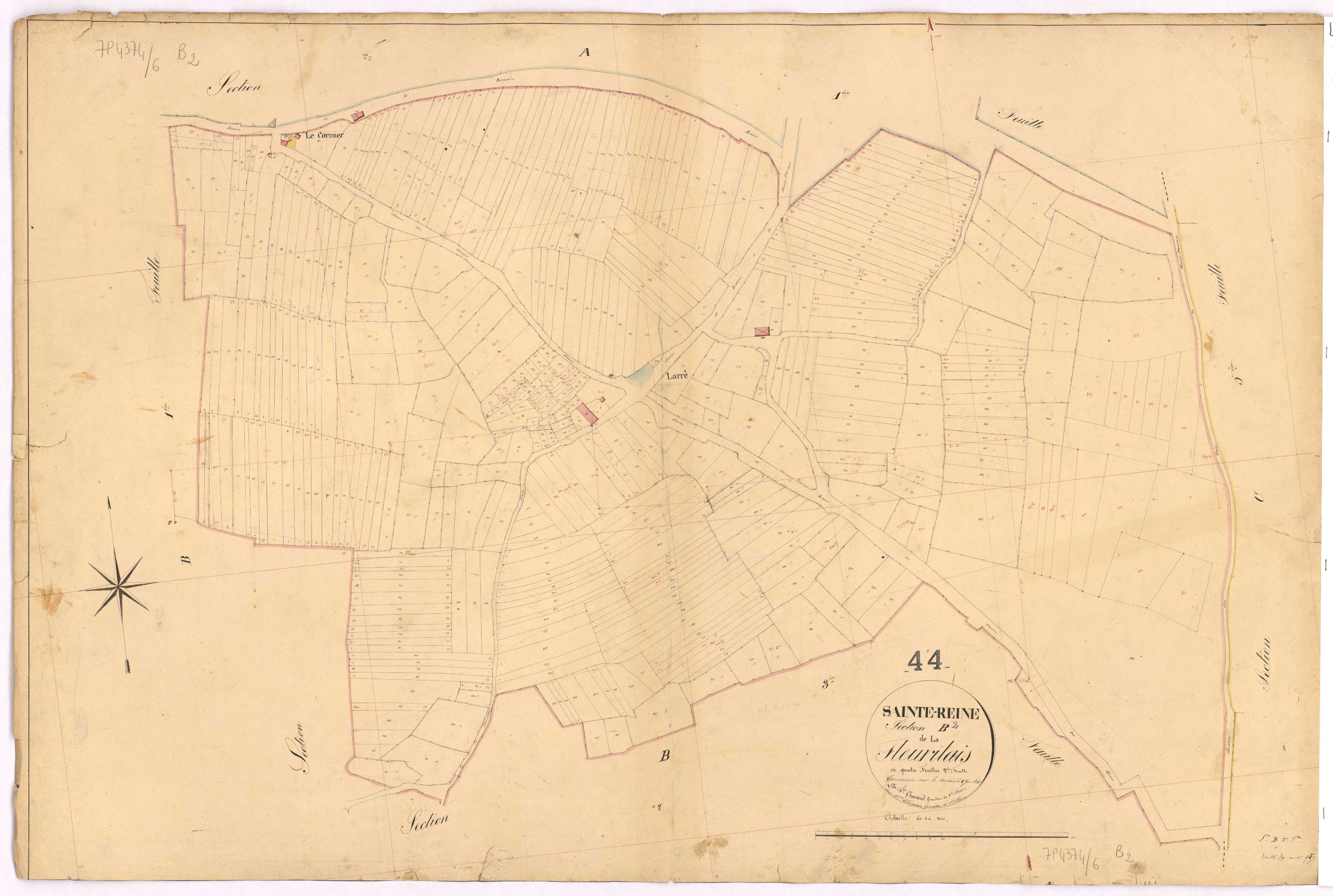 Sainte-Reine-de-Bretagne - Section B2 Fleuritais (section de La) ; 520-957