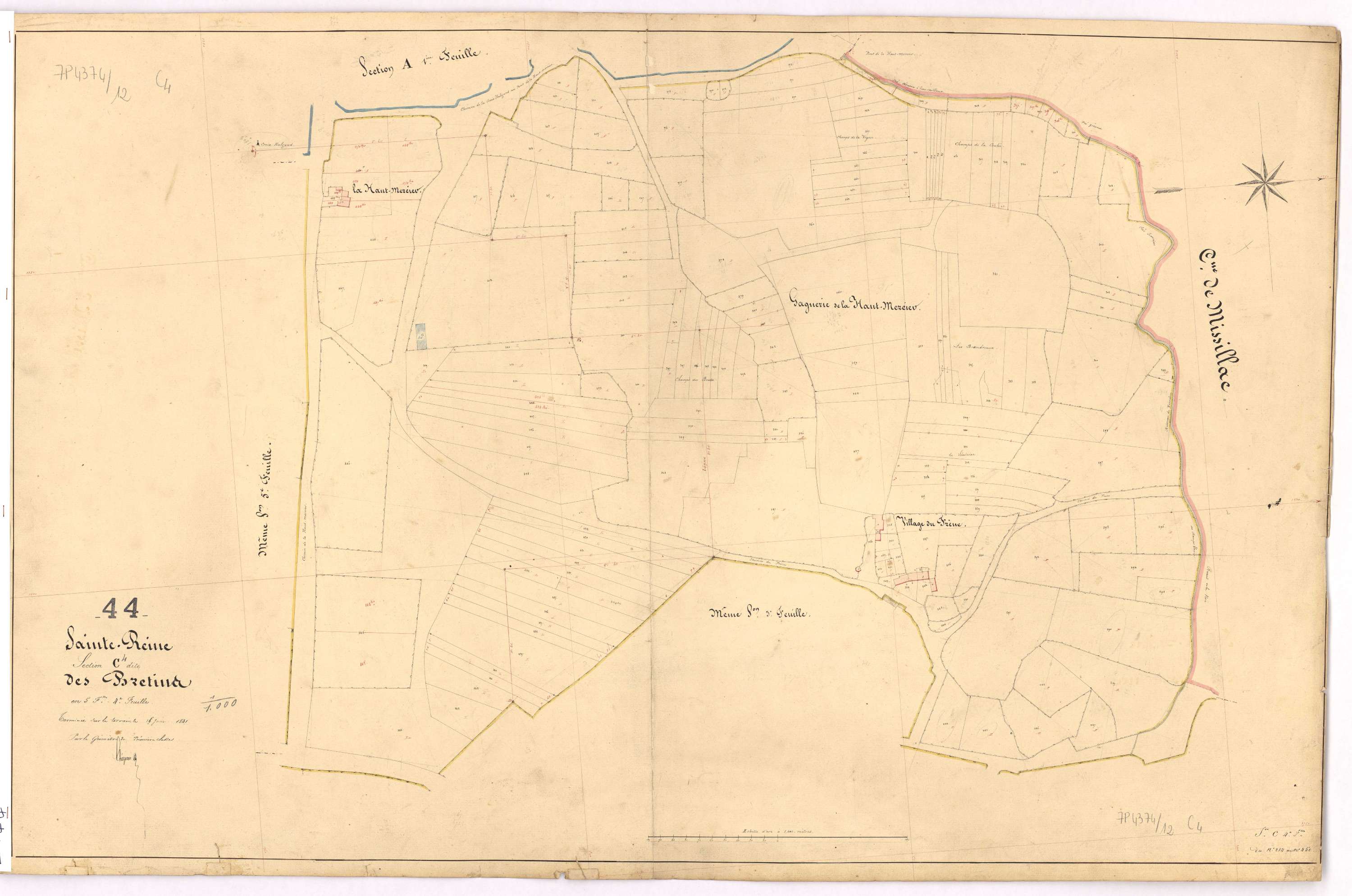 Sainte-Reine-de-Bretagne - Section C4 Brétins (section des) ; 284-450