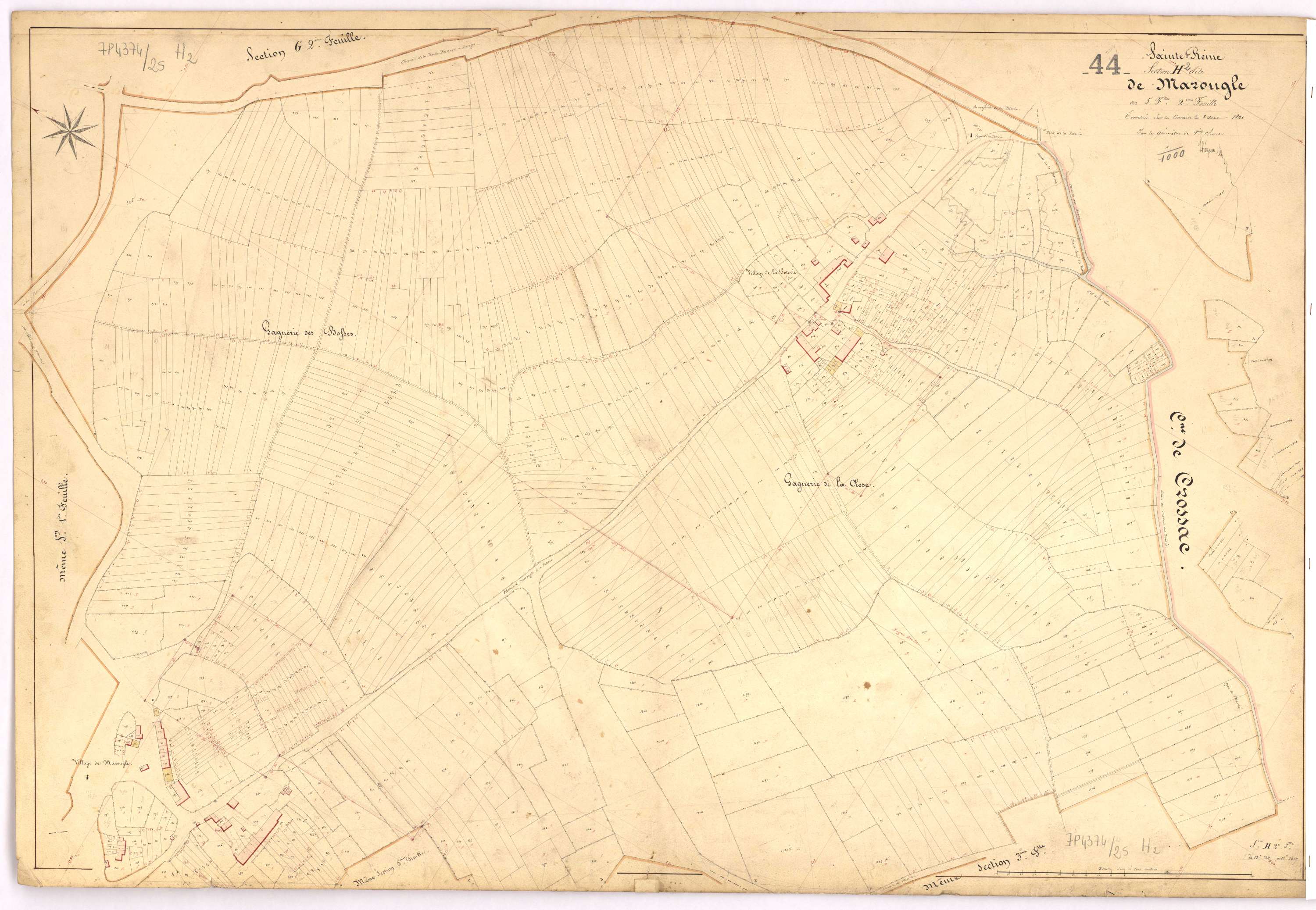 Sainte-Reine-de-Bretagne - Section H2 Marongle (section de) ; 345-1207
