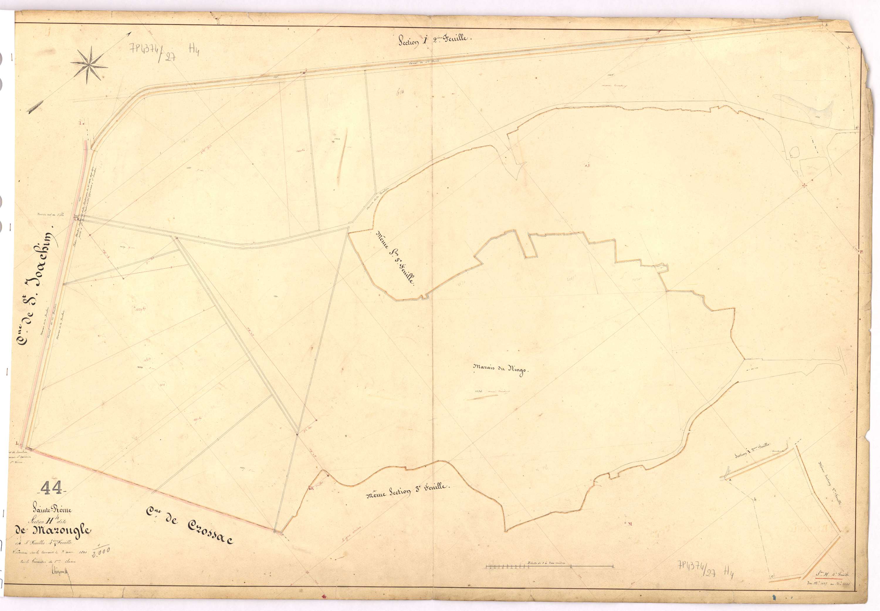 Sainte-Reine-de-Bretagne - Section H4 Marongle (section de) ; 1436-1446