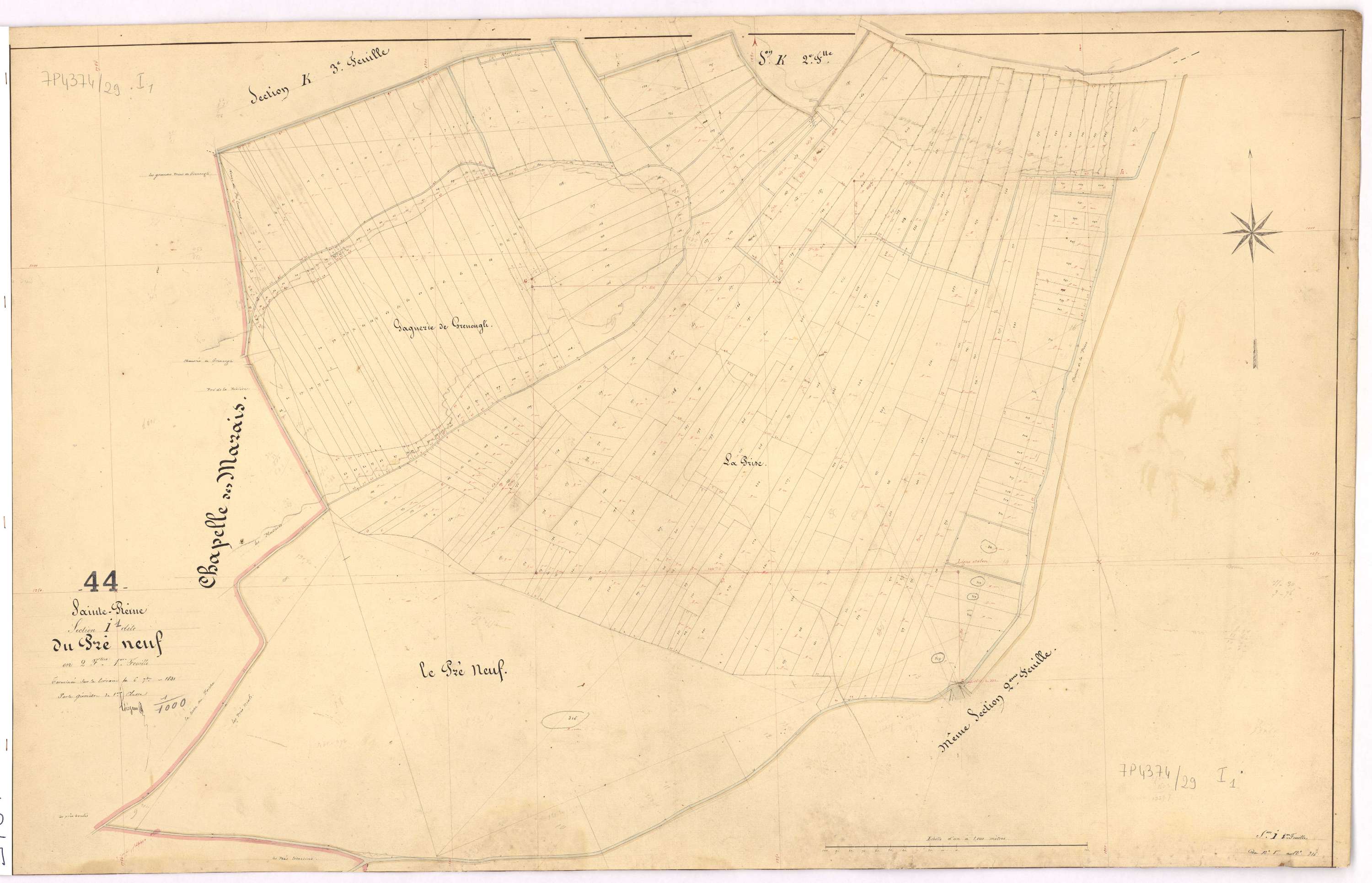 Sainte-Reine-de-Bretagne - Section I1 Pré neuf (section du) ; 1-316