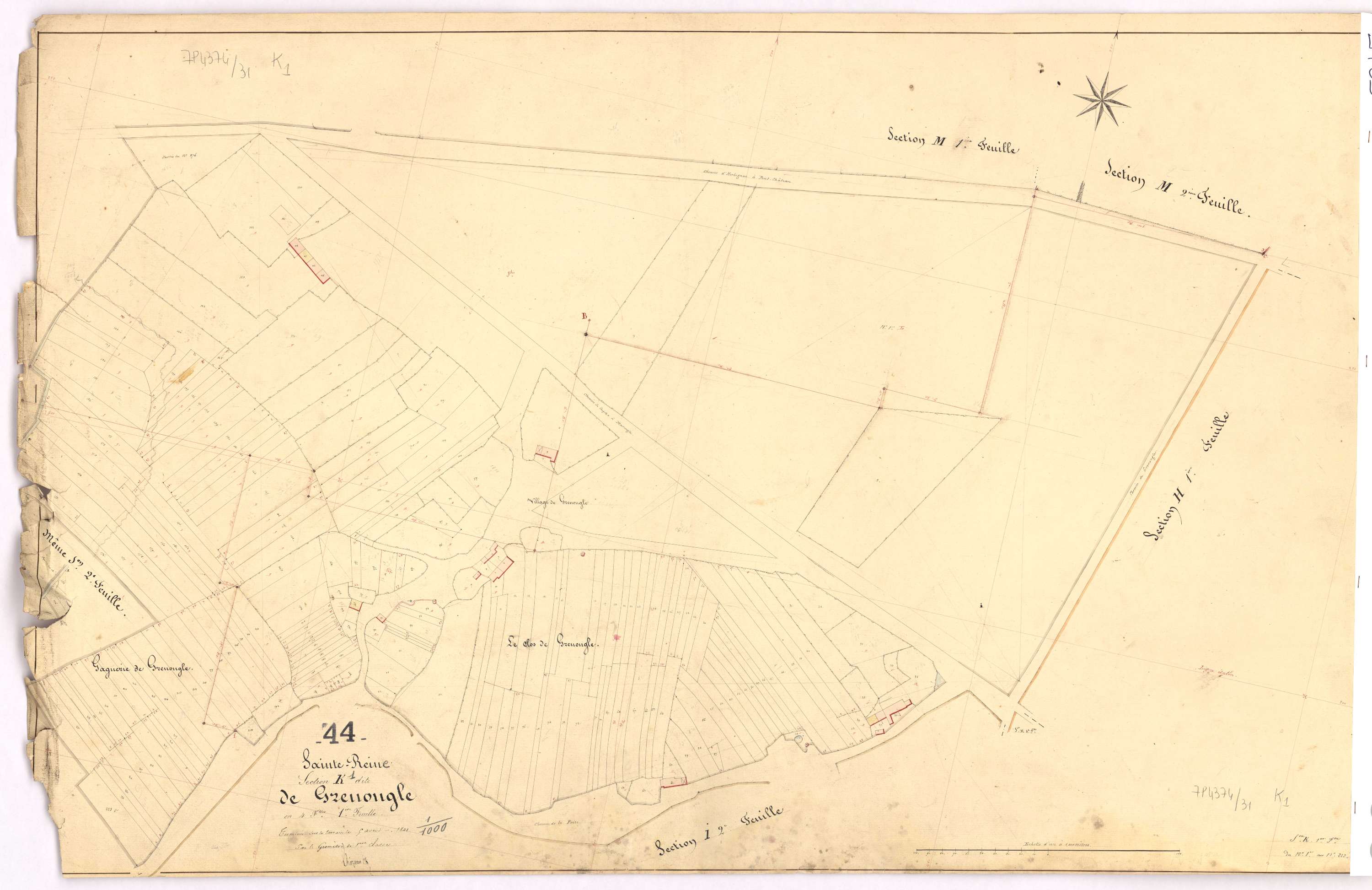 Sainte-Reine-de-Bretagne - Section K1 Grenongle (section de) ; 1-223