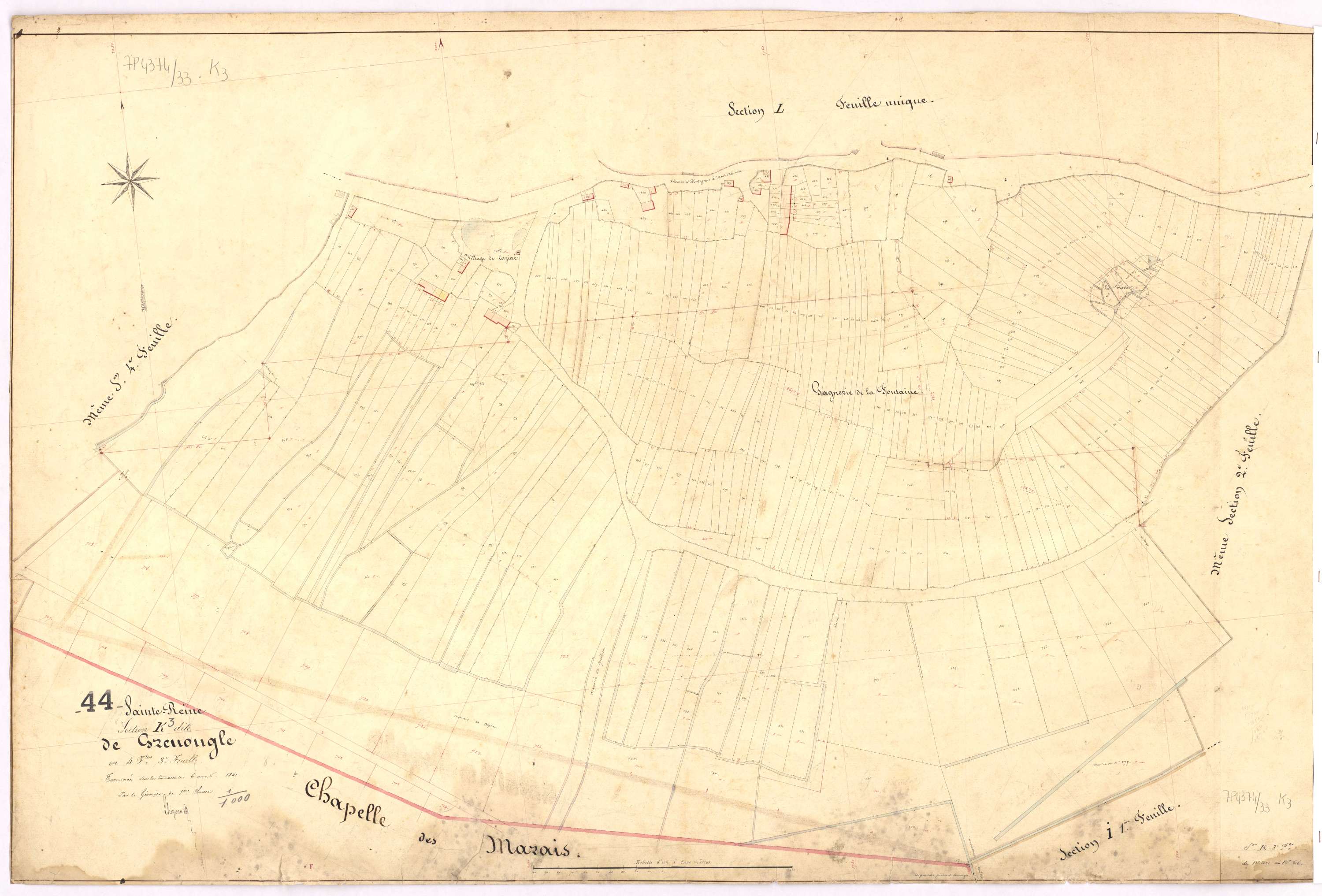 Sainte-Reine-de-Bretagne - Section K3 Grenongle (section de) ; 302-606